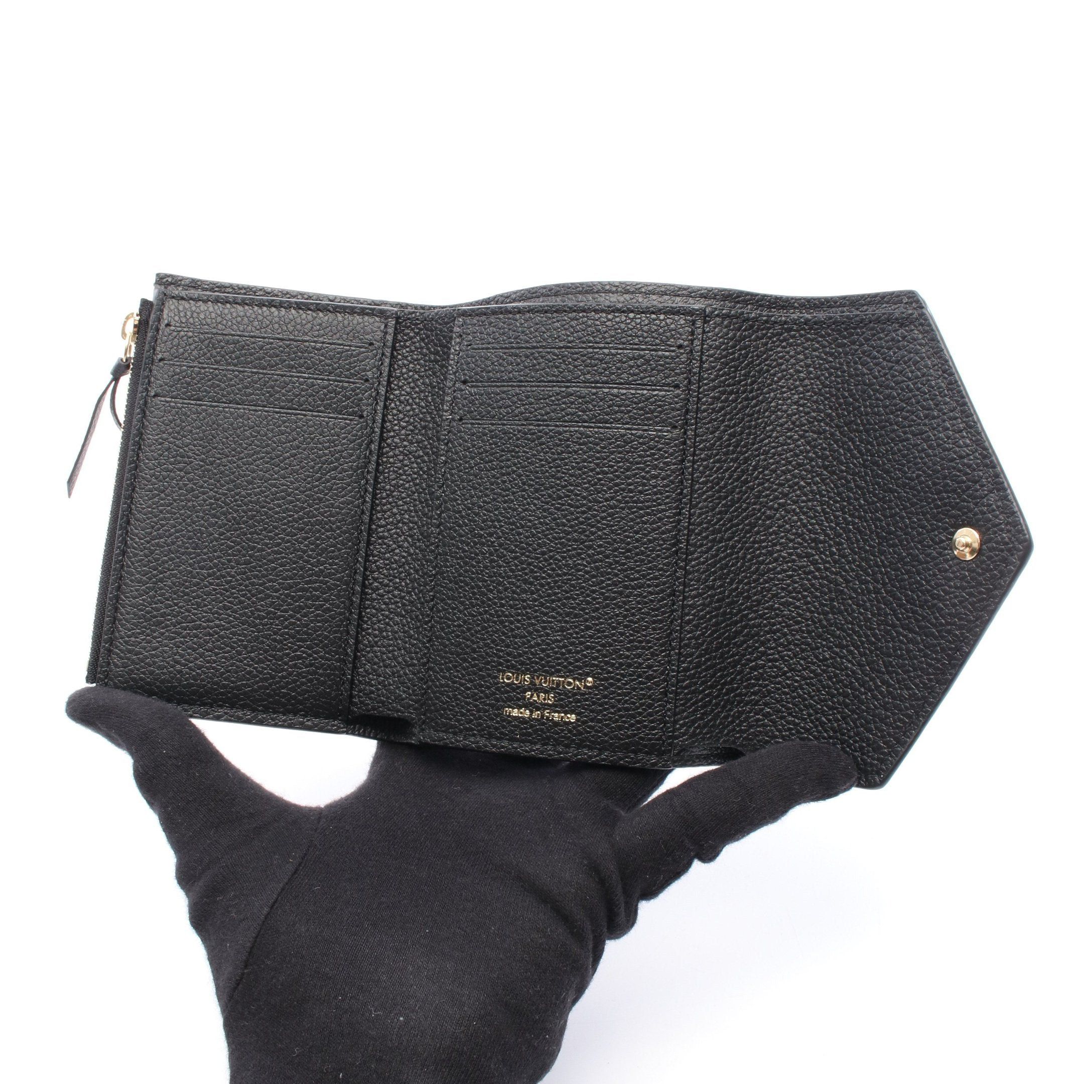 Louis Vuitton Louis Vuitton Portefeuil Victorine Monogram Empreinte Noir Trifold Wallet Leather Black Size ONE SIZE - 3 Thumbnail