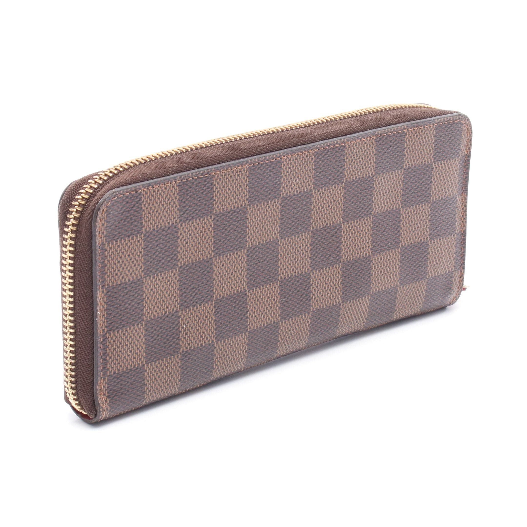 Louis Vuitton Louis Vuitton Portefeuil Clemence Damier Ebene Cerise Round Zipper Long Wallet Leather Brown Red Size ONE SIZE - 2 Thumbnail