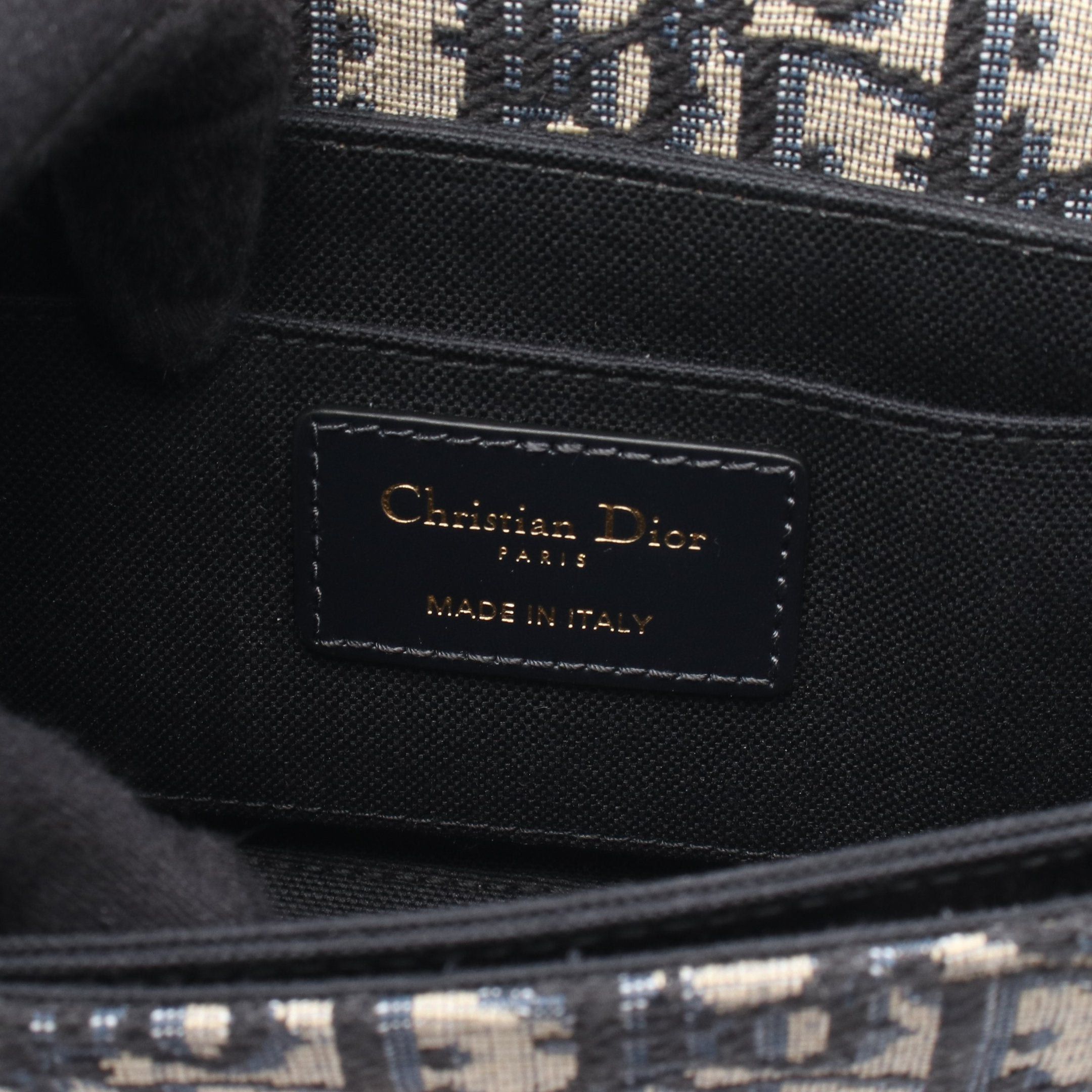 Dior Dior Miss Caro Karo Small Oblique Chain Shoulder Bag Canvas Leather Navy Gray Size ONE SIZE - 4 Thumbnail
