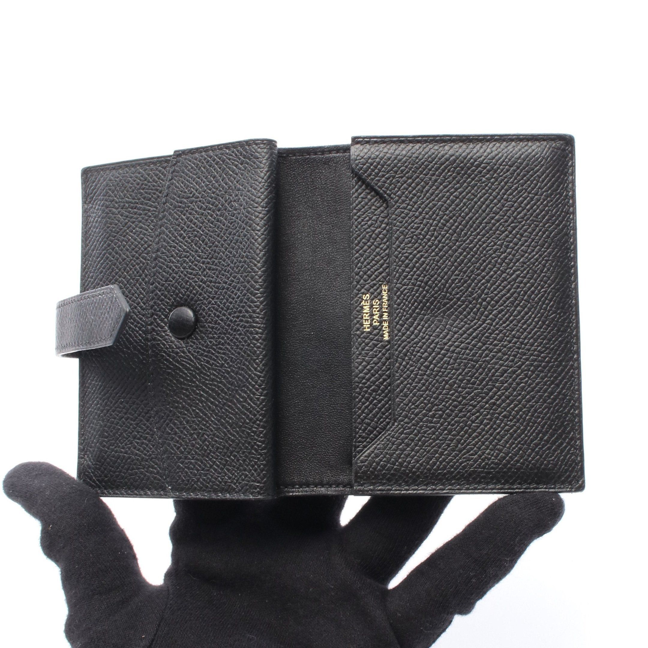 Hermes Hermes Bear Mini Card Case Veau Epsom Black Gold Hardware X Stamp Size ONE SIZE - 3 Thumbnail
