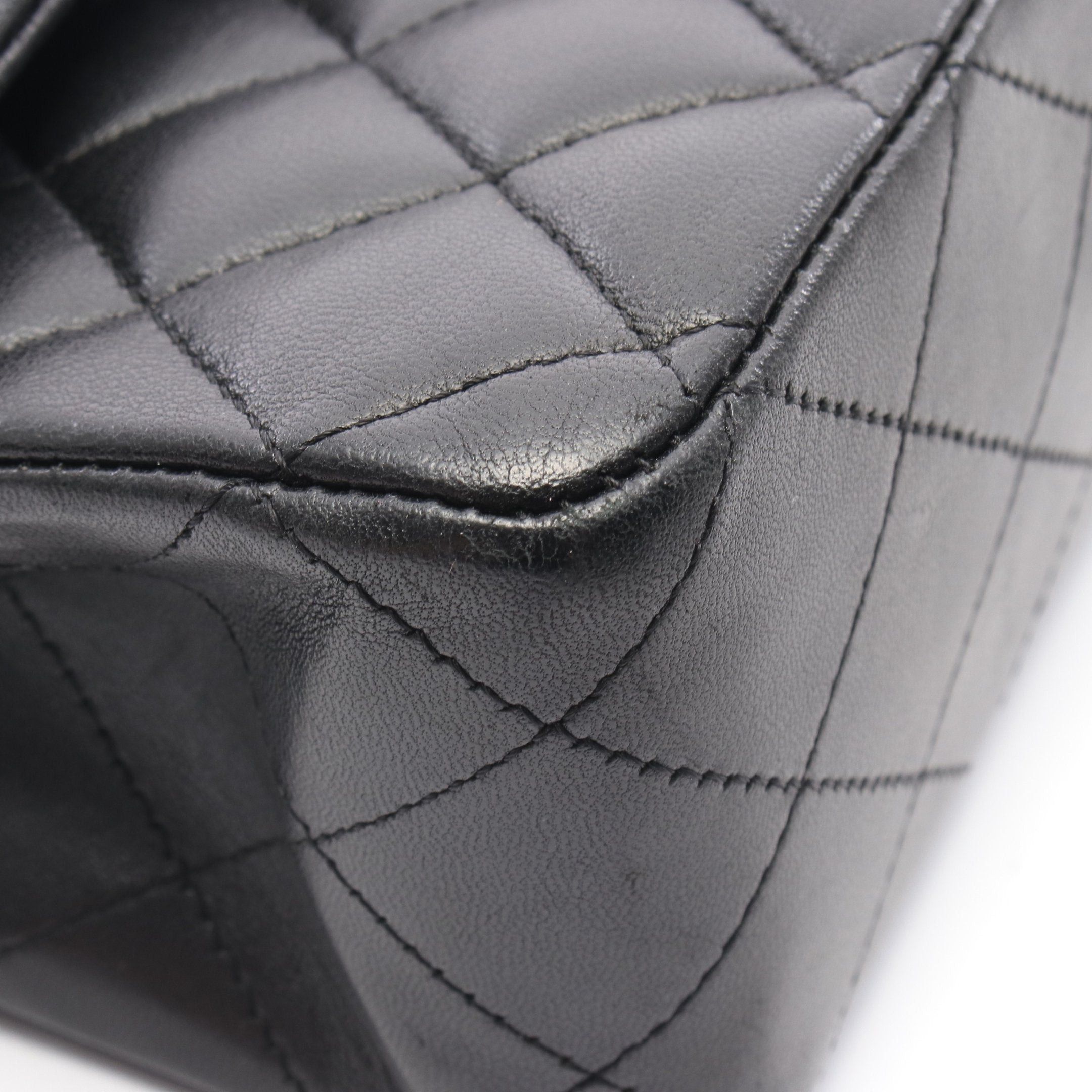 Chanel Chanel Matelasse Double Flap Chain Shoulder Bag Lambskin Black Silver Hardware Size ONE SIZE - 8 Thumbnail