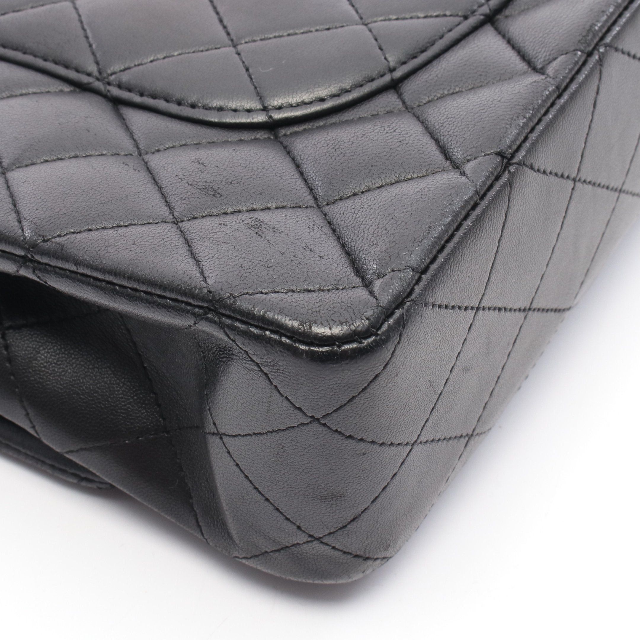 Chanel Chanel Matelasse Double Flap Chain Shoulder Bag Lambskin Black Silver Hardware Size ONE SIZE - 11 Thumbnail