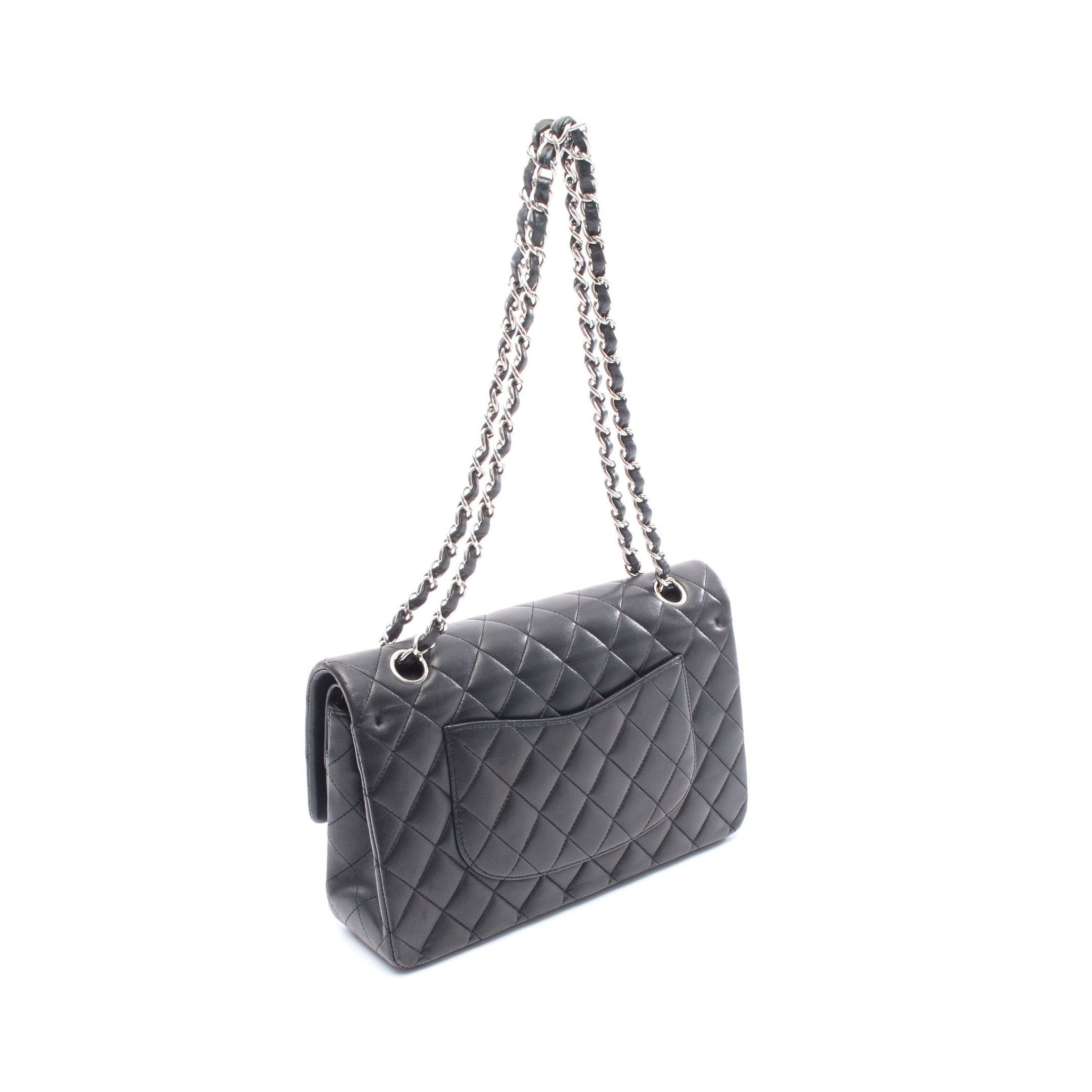 Chanel Chanel Matelasse Double Flap Chain Shoulder Bag Lambskin Black Silver Hardware Size ONE SIZE - 2 Thumbnail