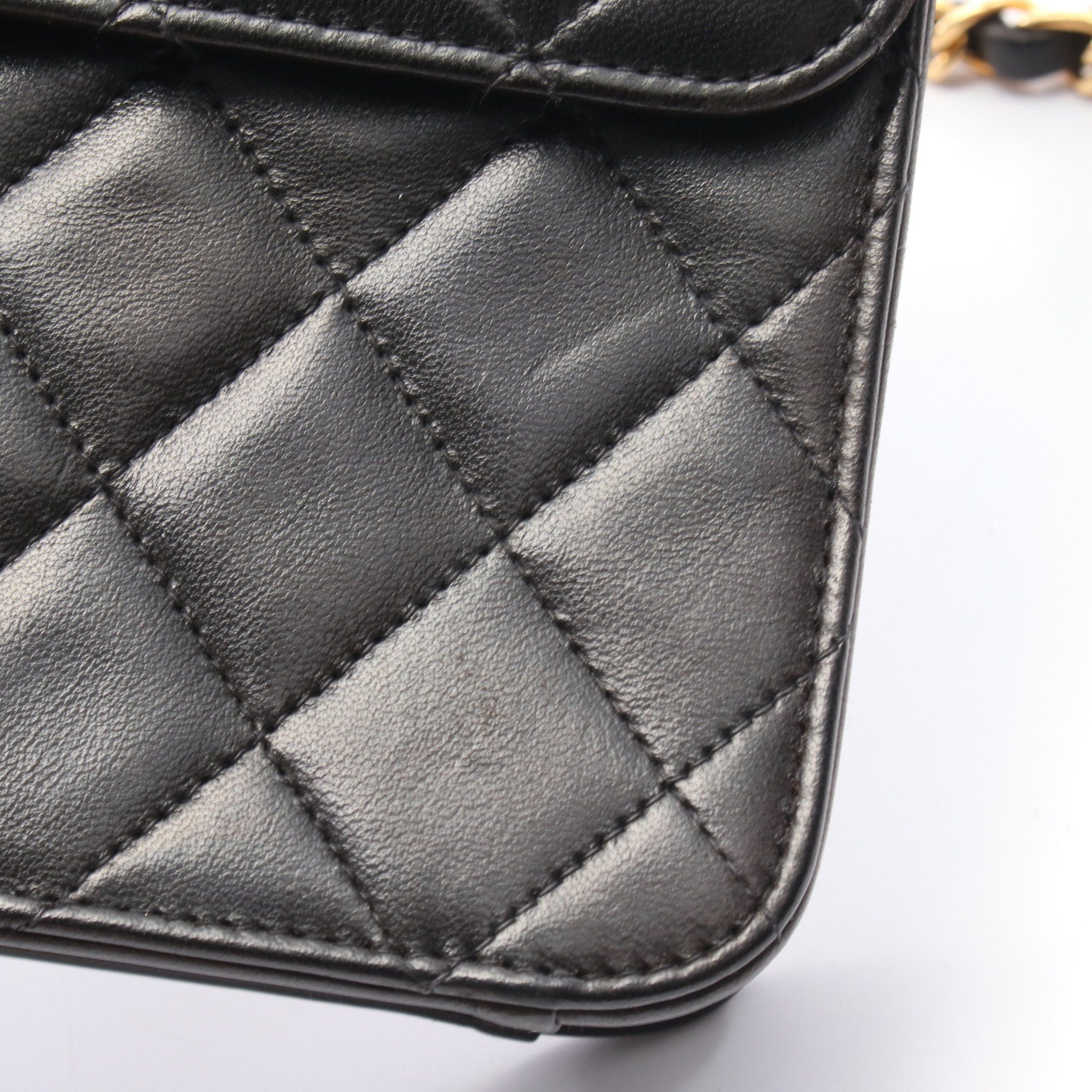 Chanel Chanel Matelasse Chain Shoulder Bag Lambskin Black Gold Hardware Size ONE SIZE - 7 Thumbnail