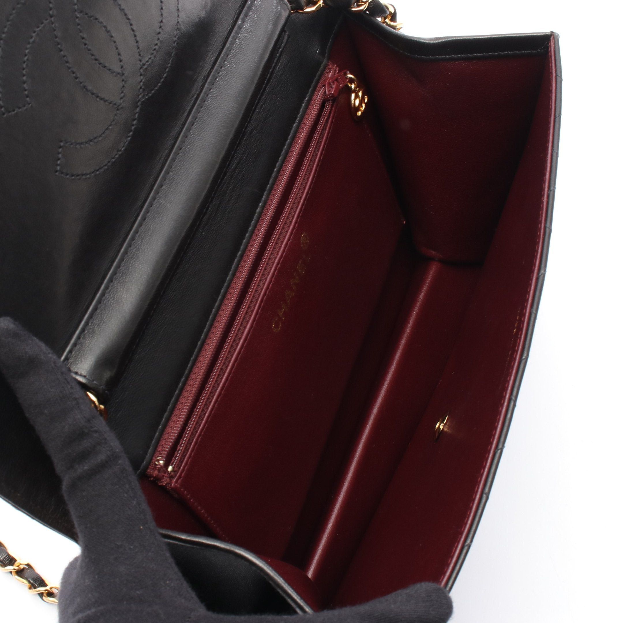 Chanel Chanel Matelasse Chain Shoulder Bag Lambskin Black Gold Hardware Size ONE SIZE - 3 Thumbnail