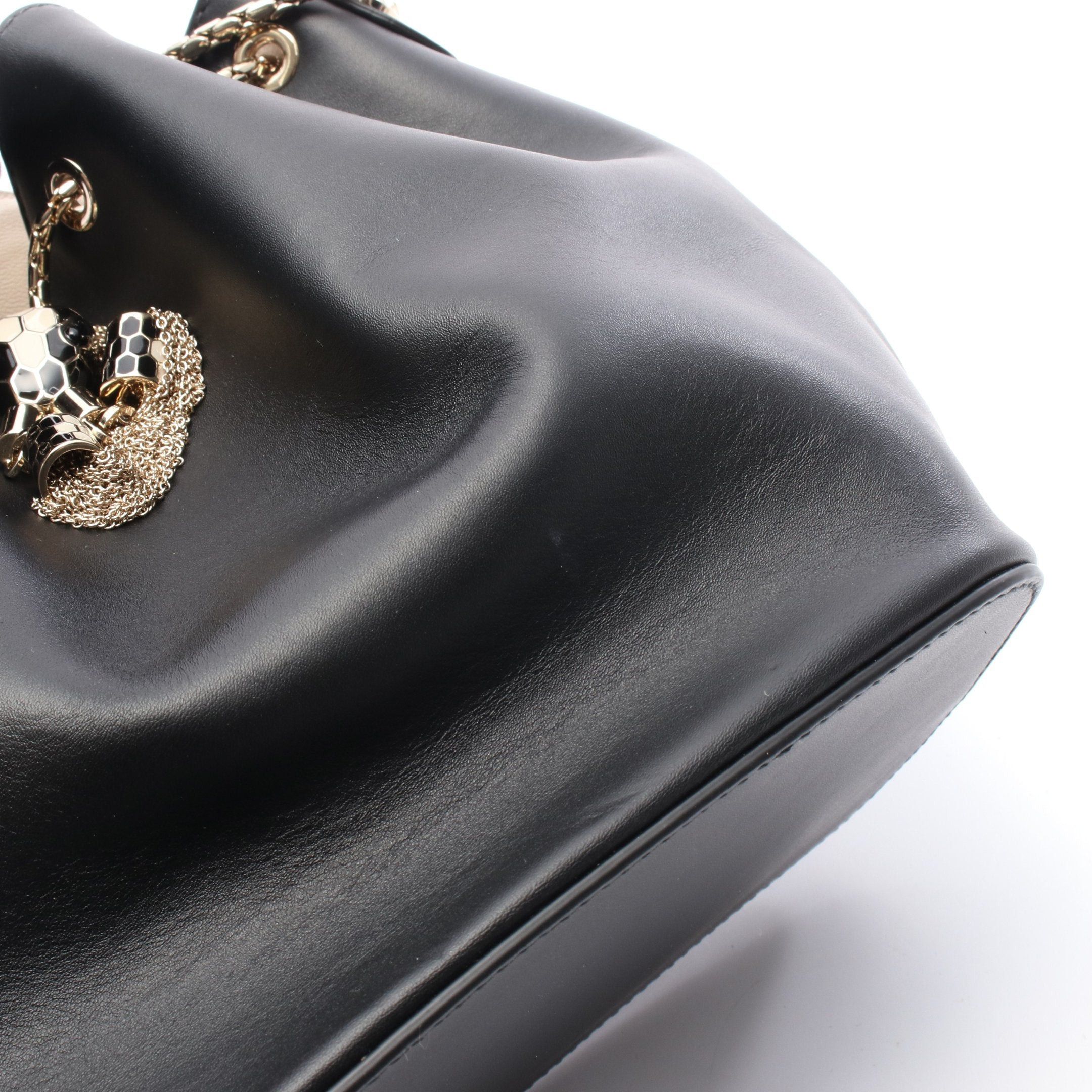 Bvlgari Bvlgari Serpenti Forever Bucket Chain Shoulder Bag Leather Black Size ONE SIZE - 6 Thumbnail