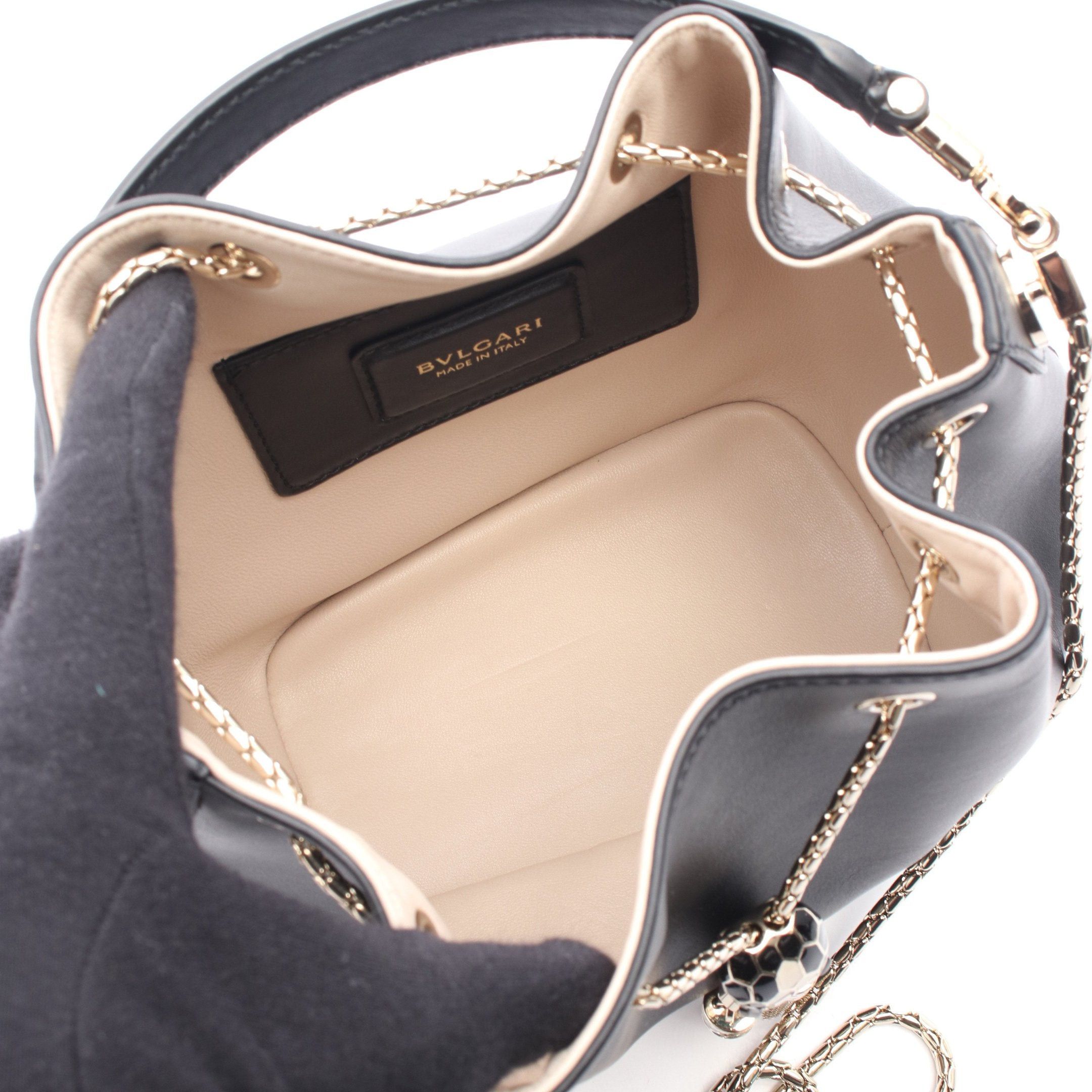 Bvlgari Bvlgari Serpenti Forever Bucket Chain Shoulder Bag Leather Black Size ONE SIZE - 3 Thumbnail