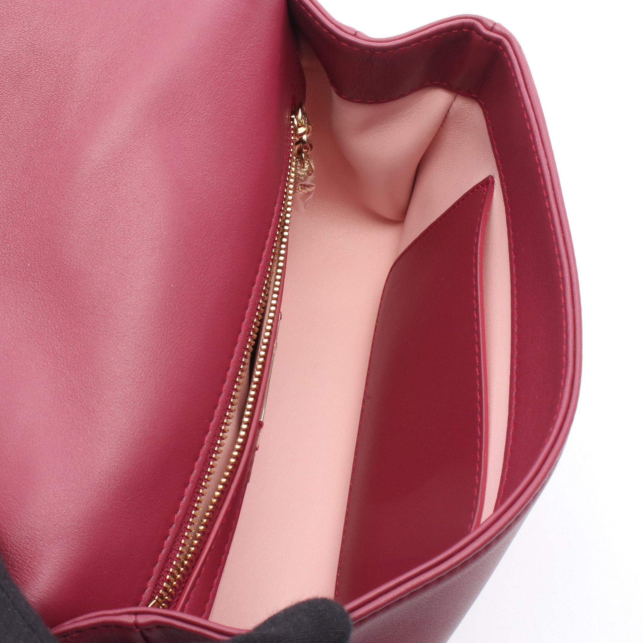 Bvlgari Bvlgari Chain Handbag Leather Bordeaux Size ONE SIZE - 3 Thumbnail