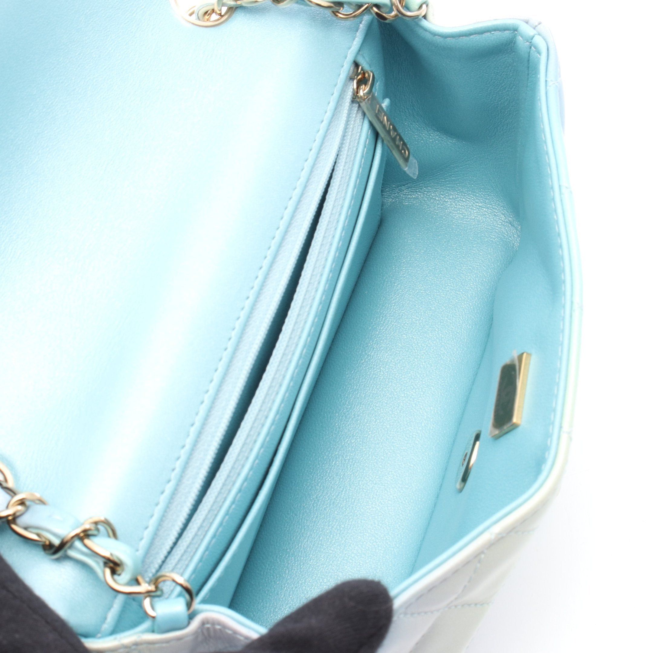Chanel Chanel Mini Matelasse 20 Chain Shoulder Bag Leather Blue Multicolor Gold Hardware Size ONE SIZE - 3 Thumbnail