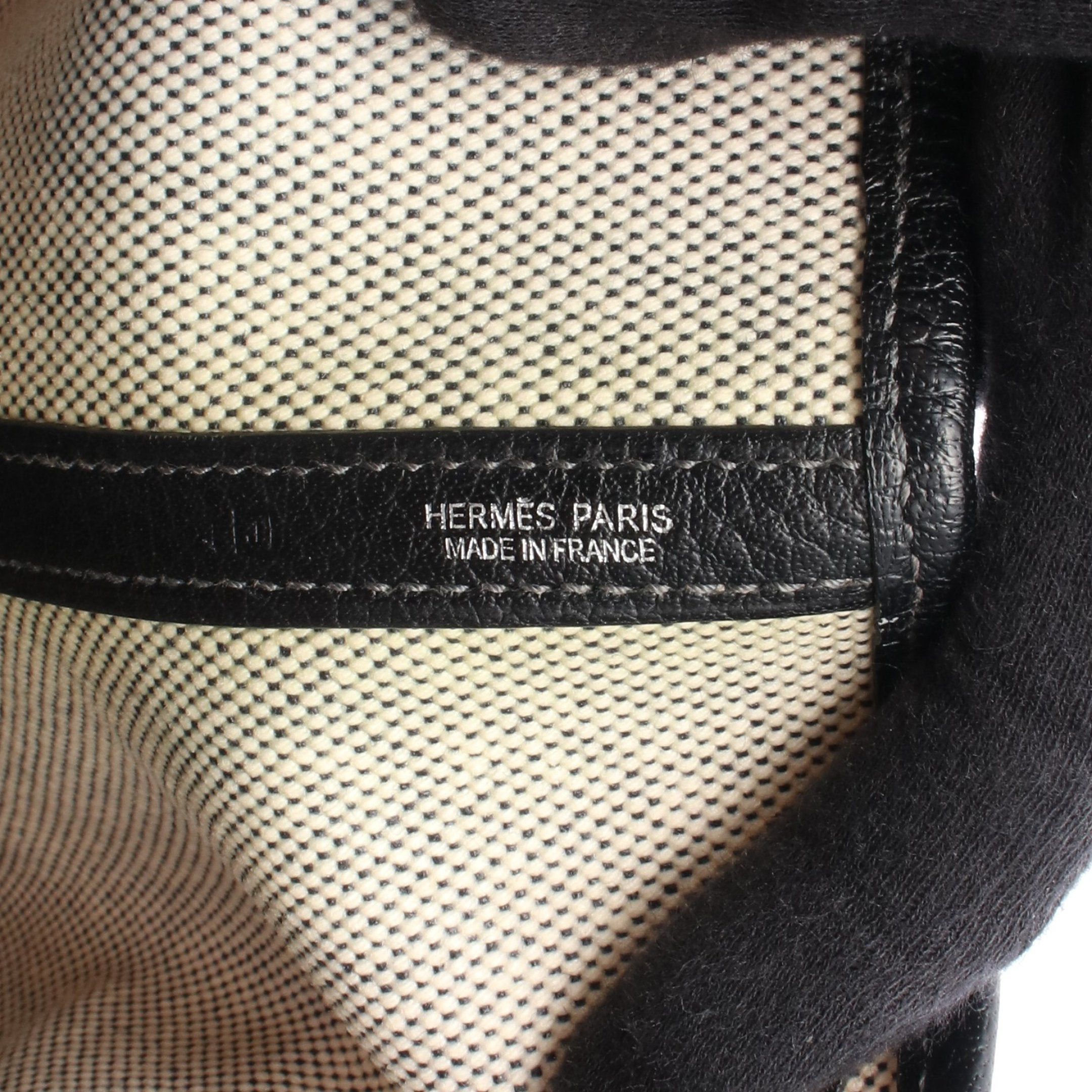 Hermes Hermes Garden Party Pm Handbag Tote Bag Toile Ash Negonda Leather Beige Black Silver Hardware □J Carved Stamp Size ONE SIZE - 4 Thumbnail