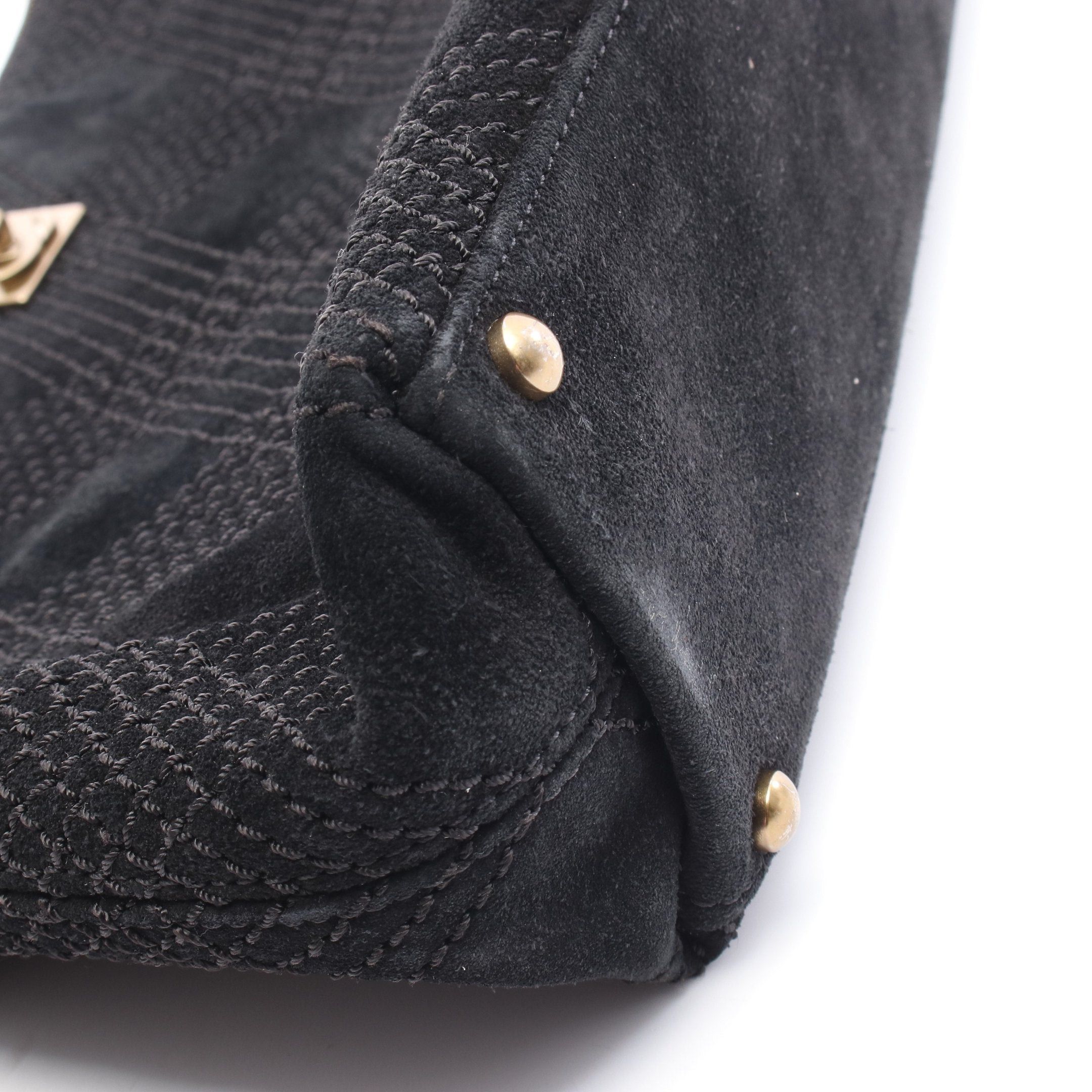 Chanel Chanel Shoulder Bag Suede Black Gold Hardware Size ONE SIZE - 8 Thumbnail