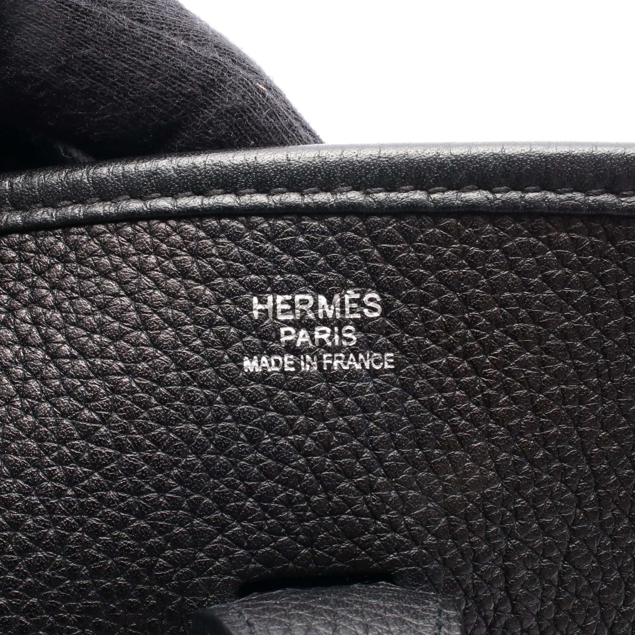 Hermes Hermes Evelyn 3 Troyes Pm Shoulder Bag Clemence Leather Black Silver Hardware □M Stamp (Manufactured Around 2009) Size ONE SIZE - 4 Thumbnail
