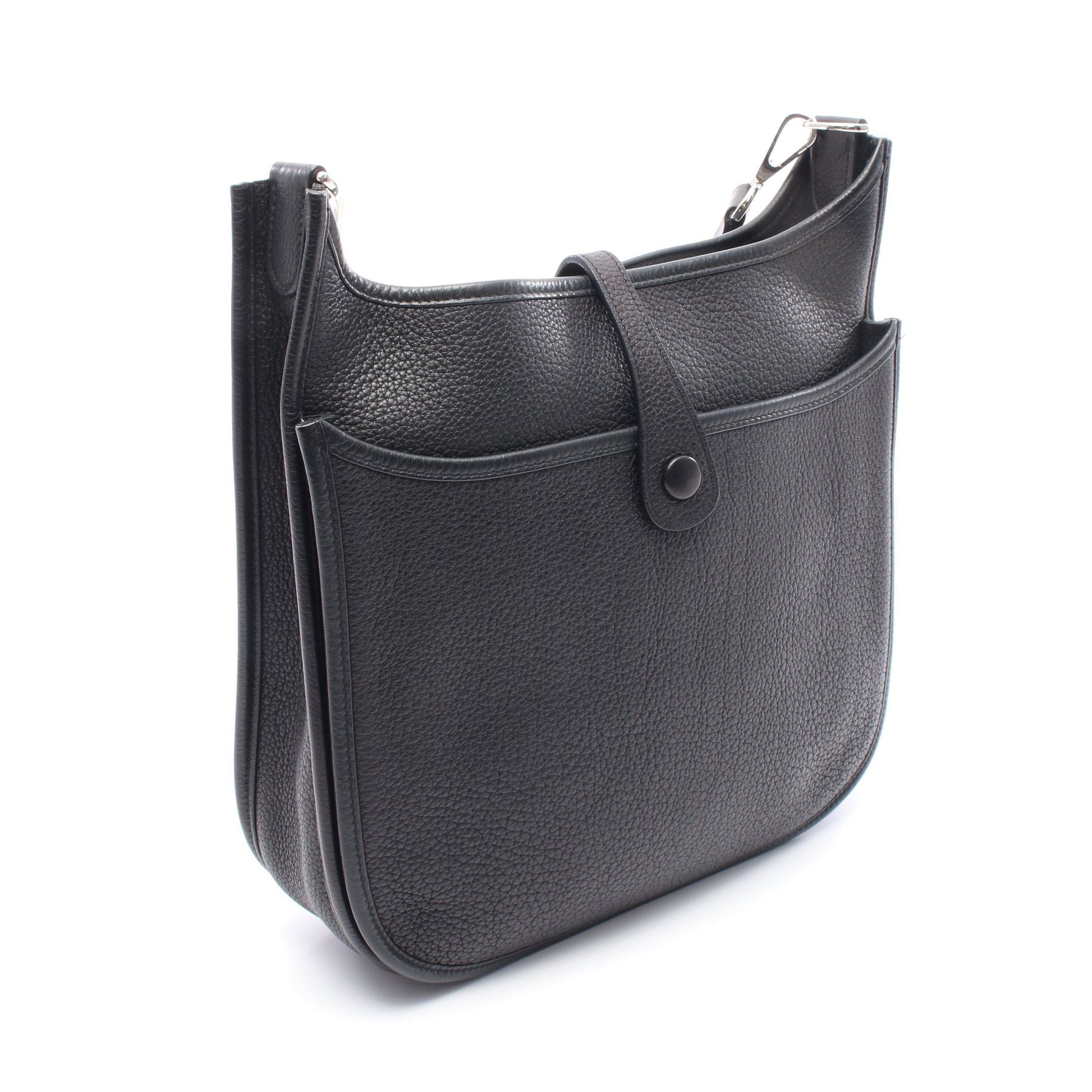 Hermes Hermes Evelyn 3 Troyes Pm Shoulder Bag Clemence Leather Black Silver Hardware □M Stamp (Manufactured Around 2009) Size ONE SIZE - 2 Thumbnail