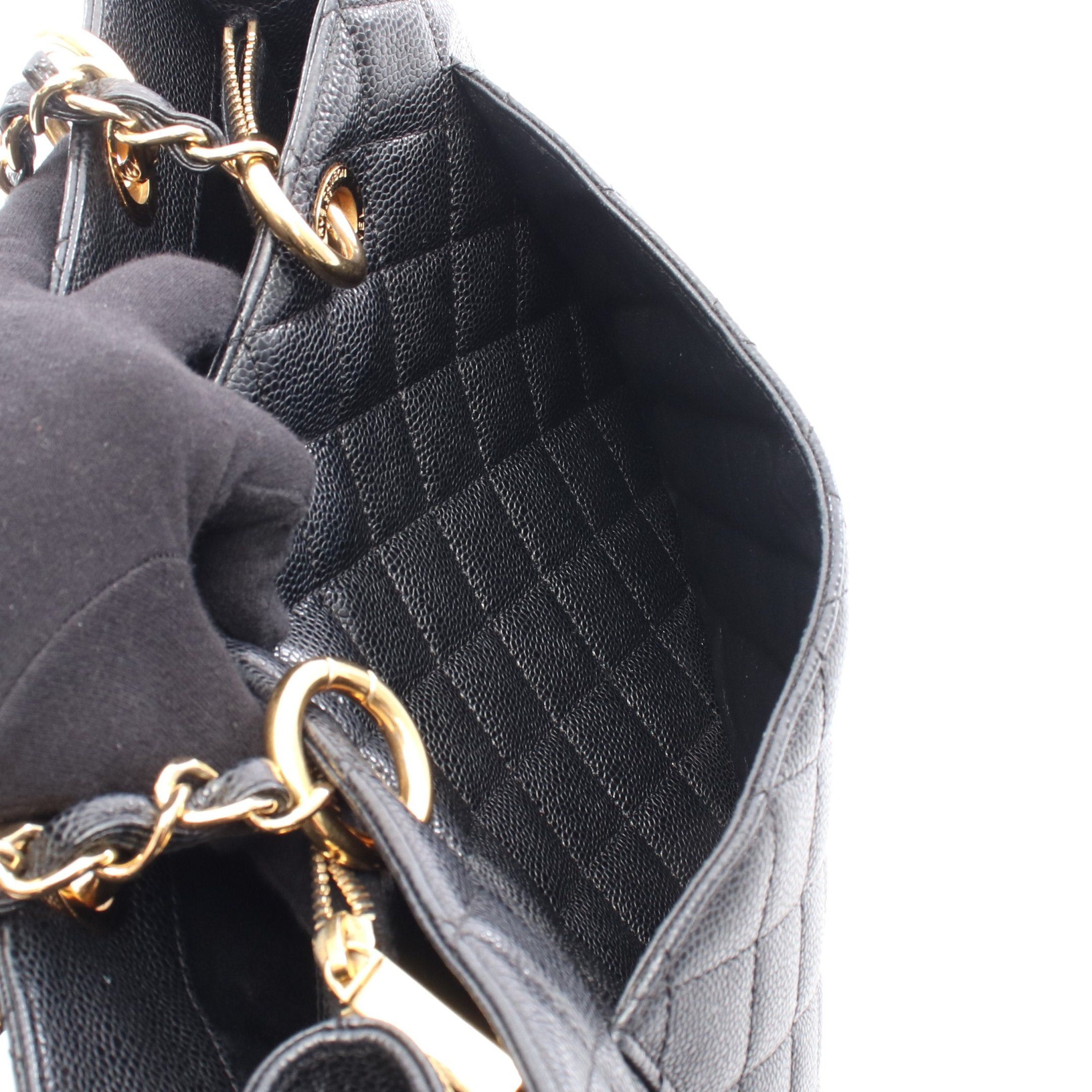 Chanel Chanel Matelasse Grand Shopping Gst Chain Shoulder Bag Tote Caviar Skin Black Gold Hardware Size ONE SIZE - 6 Thumbnail