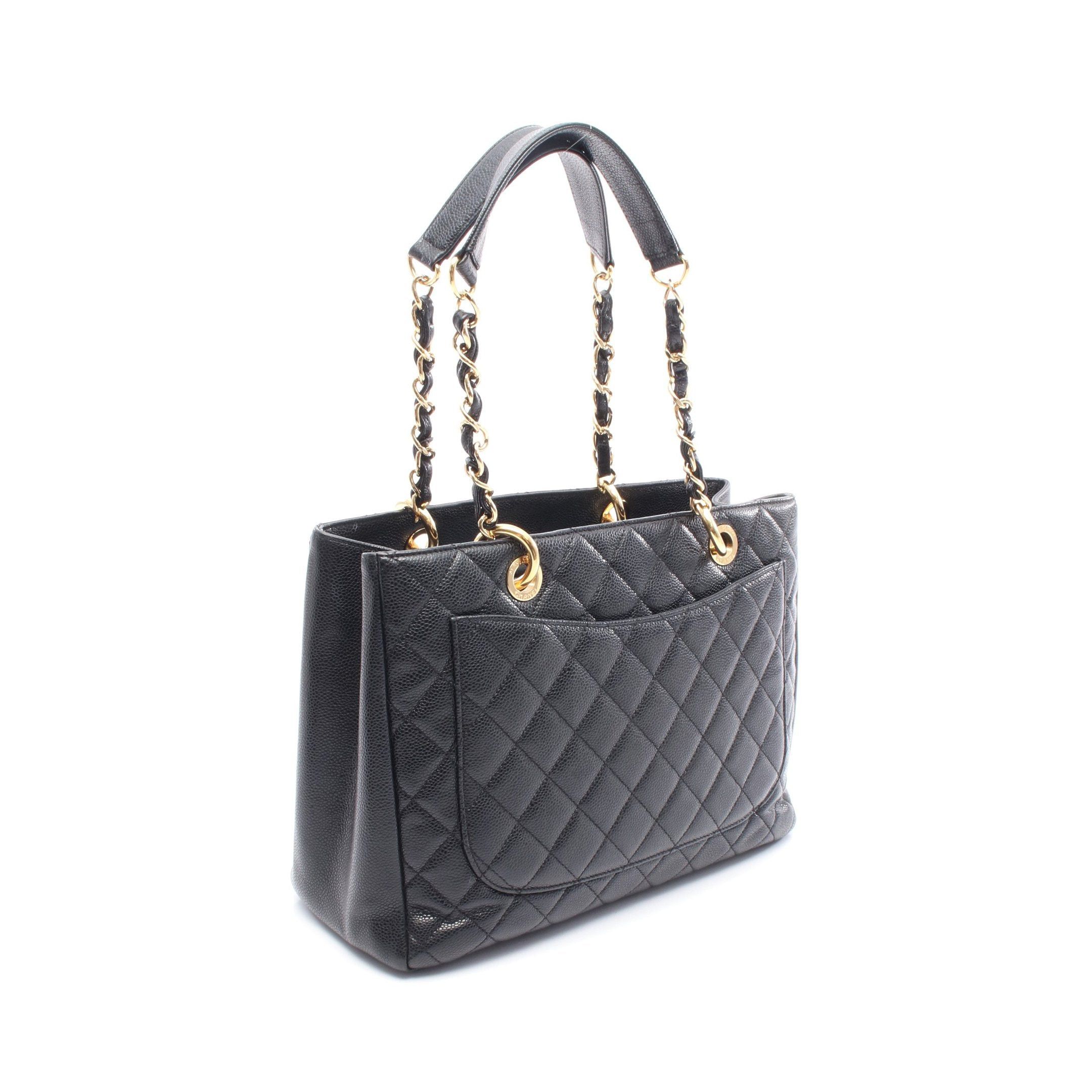 Chanel Chanel Matelasse Grand Shopping Gst Chain Shoulder Bag Tote Caviar Skin Black Gold Hardware Size ONE SIZE - 2 Thumbnail