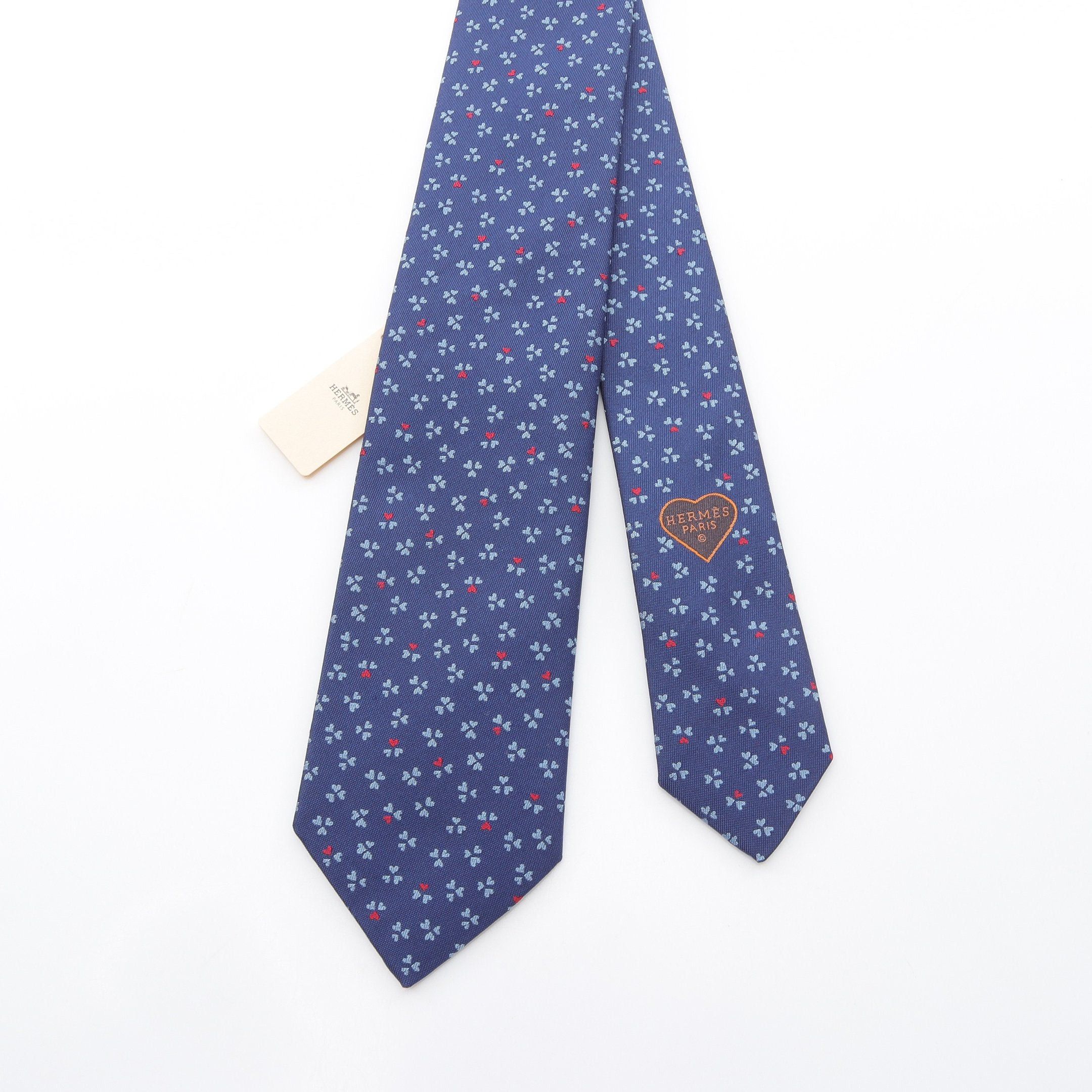 Hermes Hermes Tie Silk Dark Blue Light Red Size ONE SIZE - 2 Thumbnail