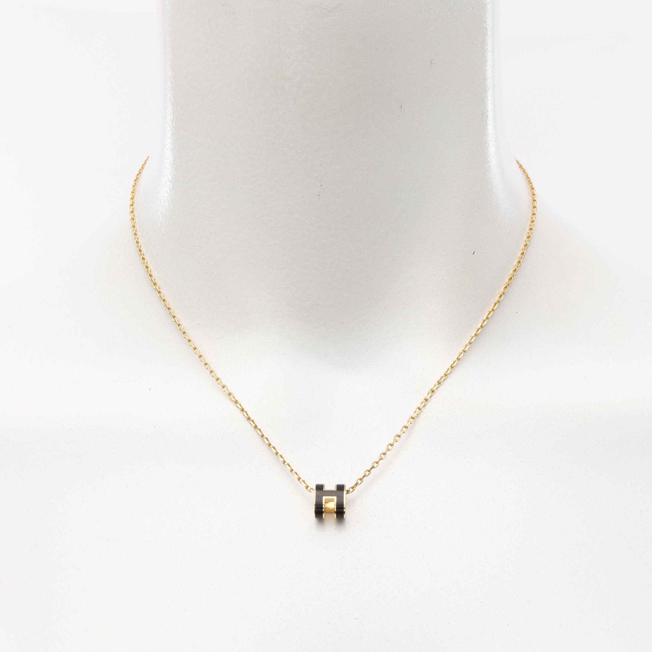 Hermes Hermes Mini Pop H Necklace Gp Gold Black Size ONE SIZE - 5 Thumbnail