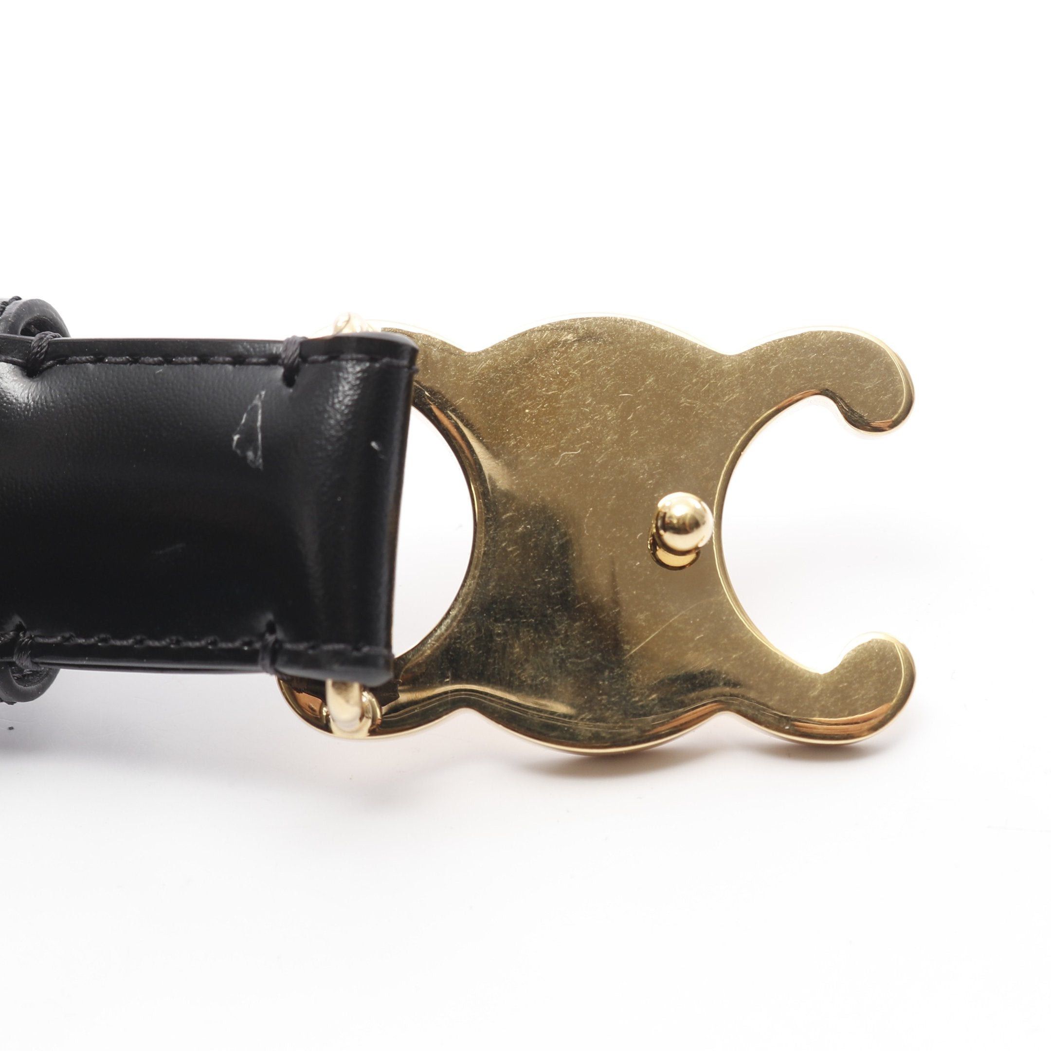 Celine Celine Medium Triomphe Belt Leather Black Size ONE SIZE - 6 Thumbnail