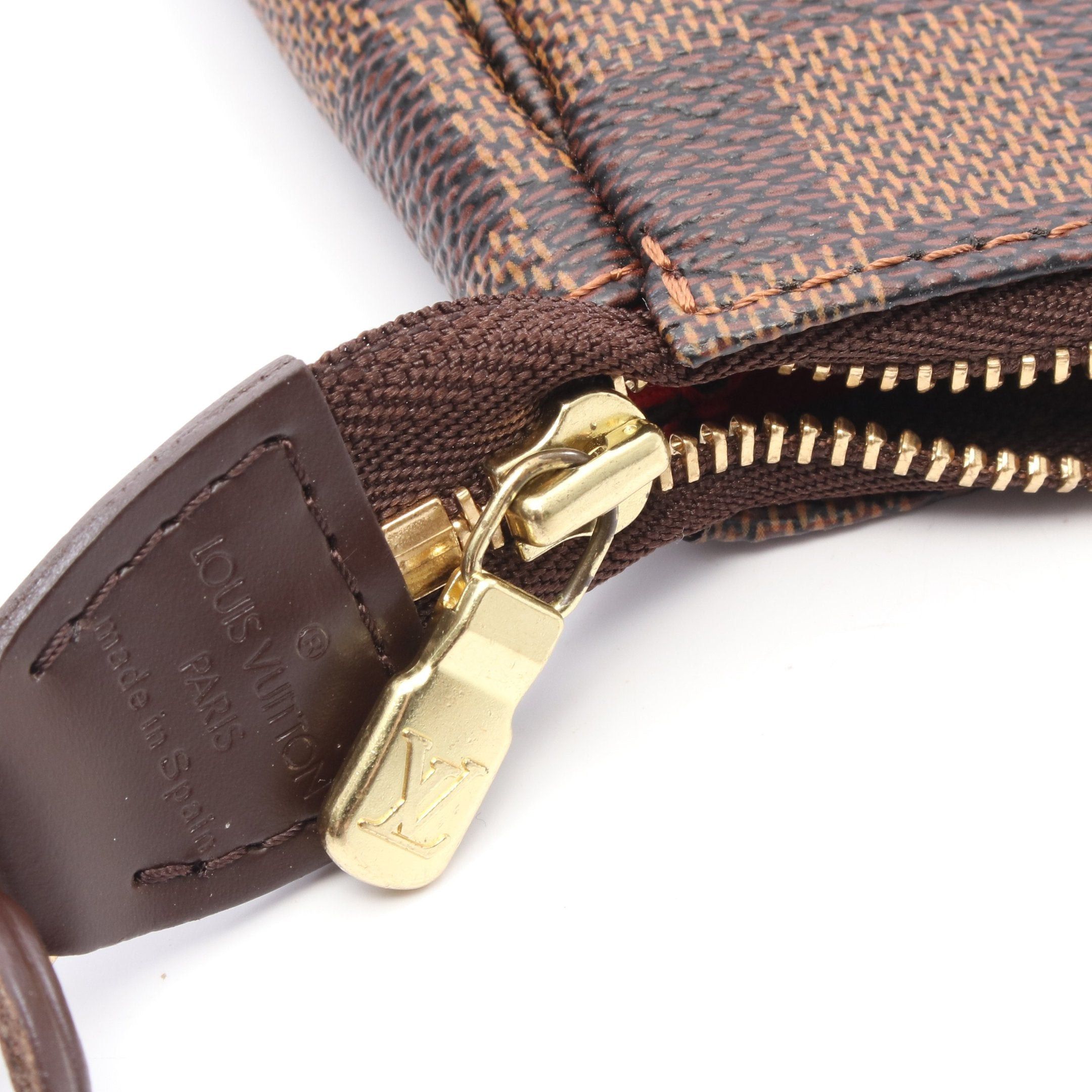 Louis Vuitton Louis Vuitton Pochette Accessoires Damier Ebene Handbag Leather Brown Size ONE SIZE - 6 Thumbnail