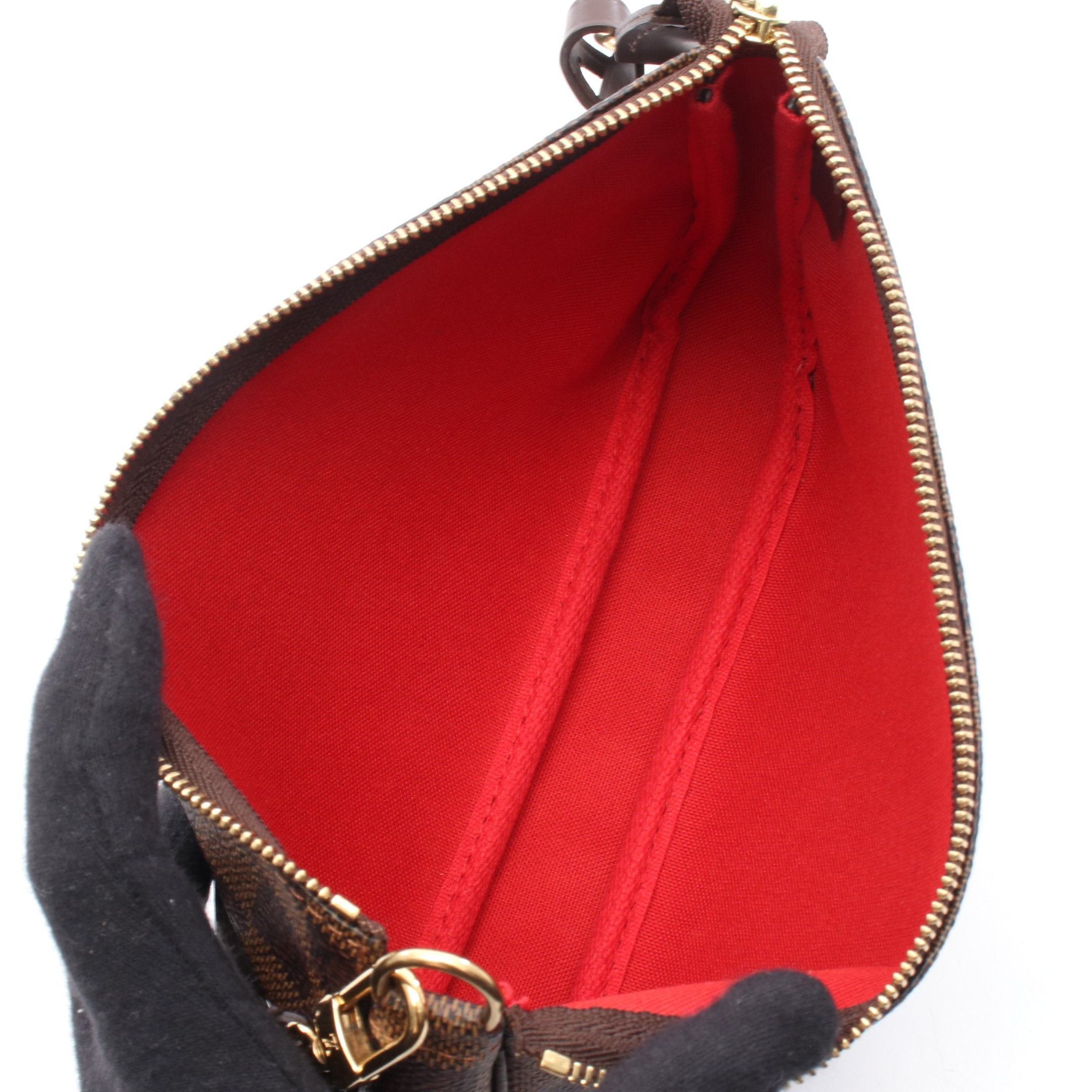 Louis Vuitton Louis Vuitton Pochette Accessoires Damier Ebene Handbag Leather Brown Size ONE SIZE - 3 Thumbnail