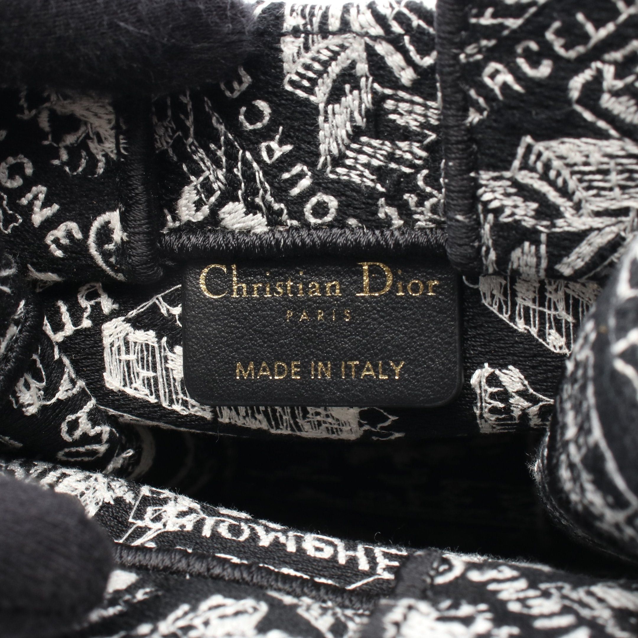 Dior Dior Book Tote Mini Phone Bag Handbag Canvas Black White Size ONE SIZE - 4 Thumbnail
