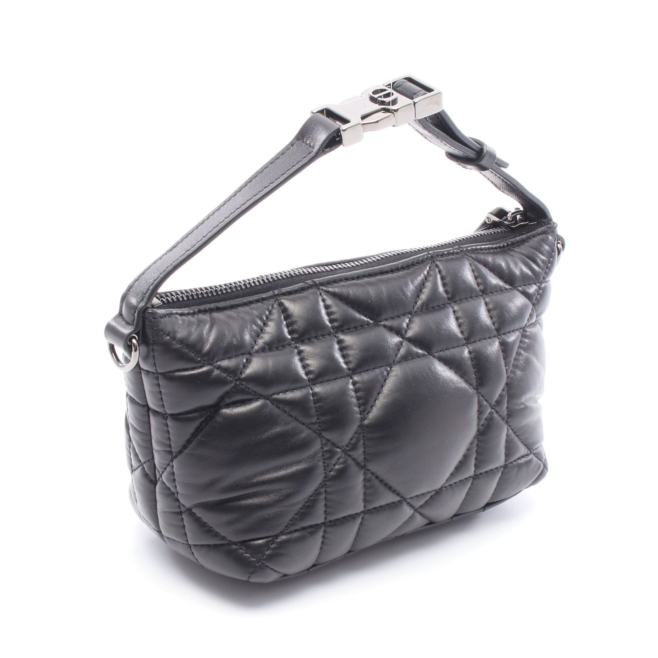 Dior Dior Diortravel Small Nomad Pouch Canage Handbag Leather Black Size ONE SIZE - 2 Thumbnail