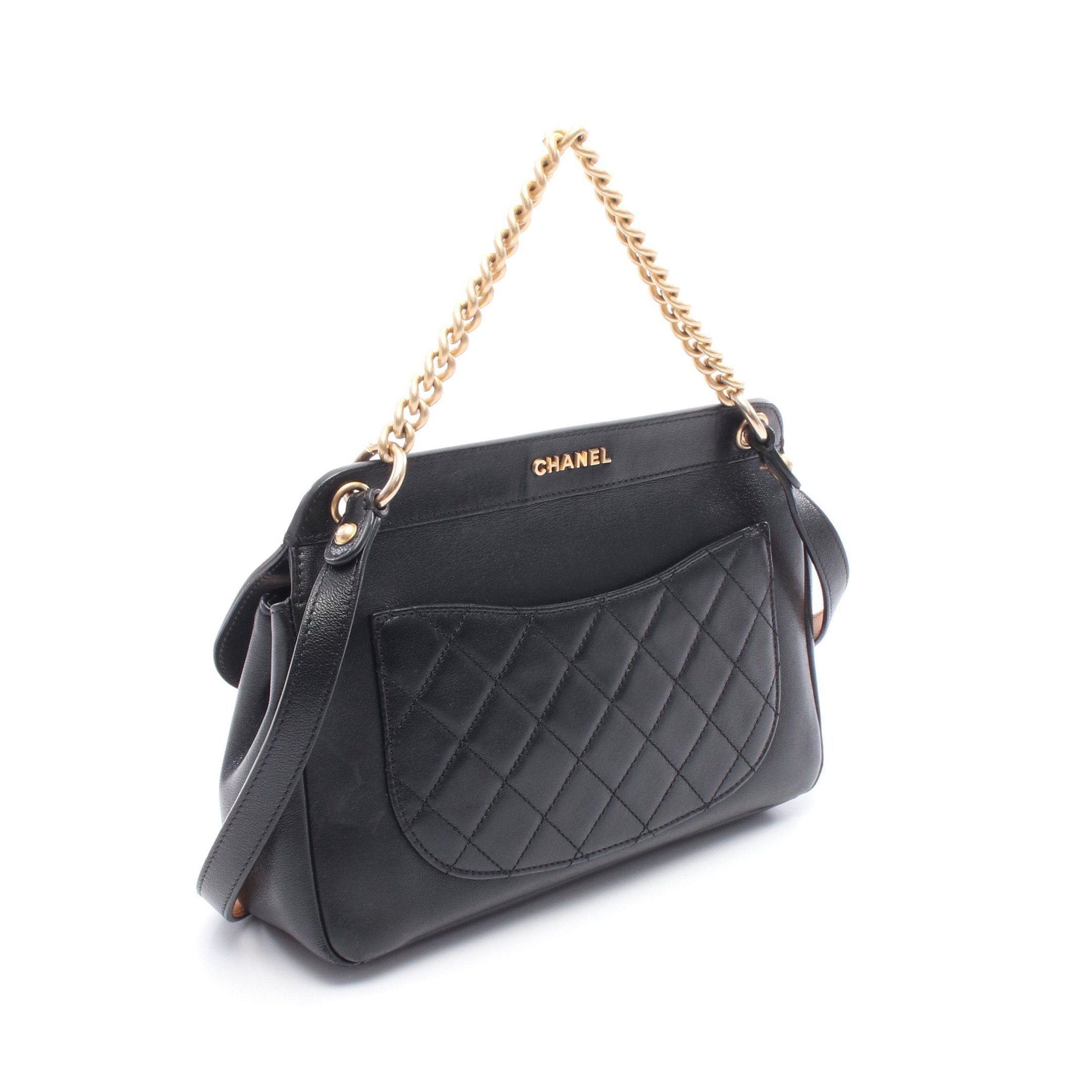 Chanel Chanel Matelasse Shoulder Bag Leather Black Gold Hardware Size ONE SIZE - 2 Thumbnail