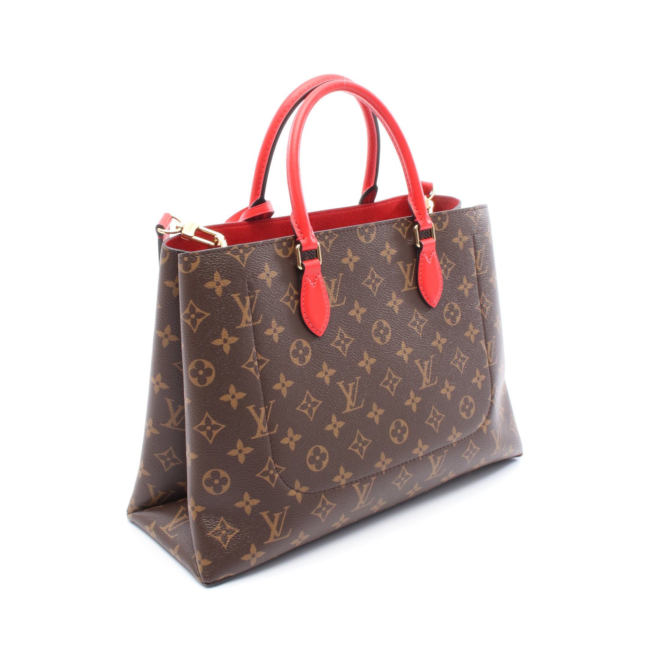 Louis Vuitton Louis Vuitton Flower Tote Monogram Coquelicot Handbag Bag Leather Brown Red Size ONE SIZE - 2 Thumbnail