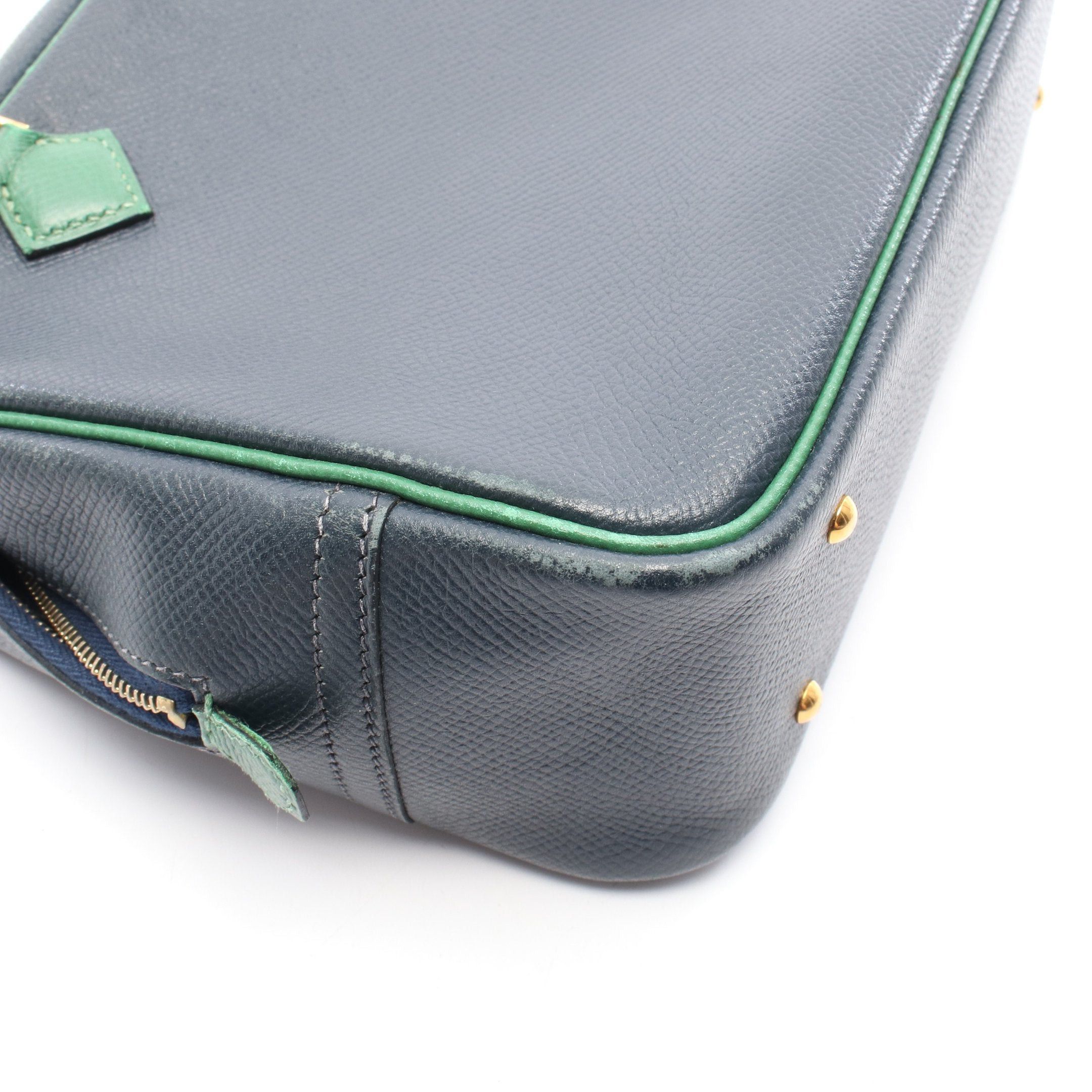 Hermes Hermes Mini Plume 20 Handbag Veau Epsom Navy Green Gold Hardware □G Stamp Size ONE SIZE - 7 Thumbnail