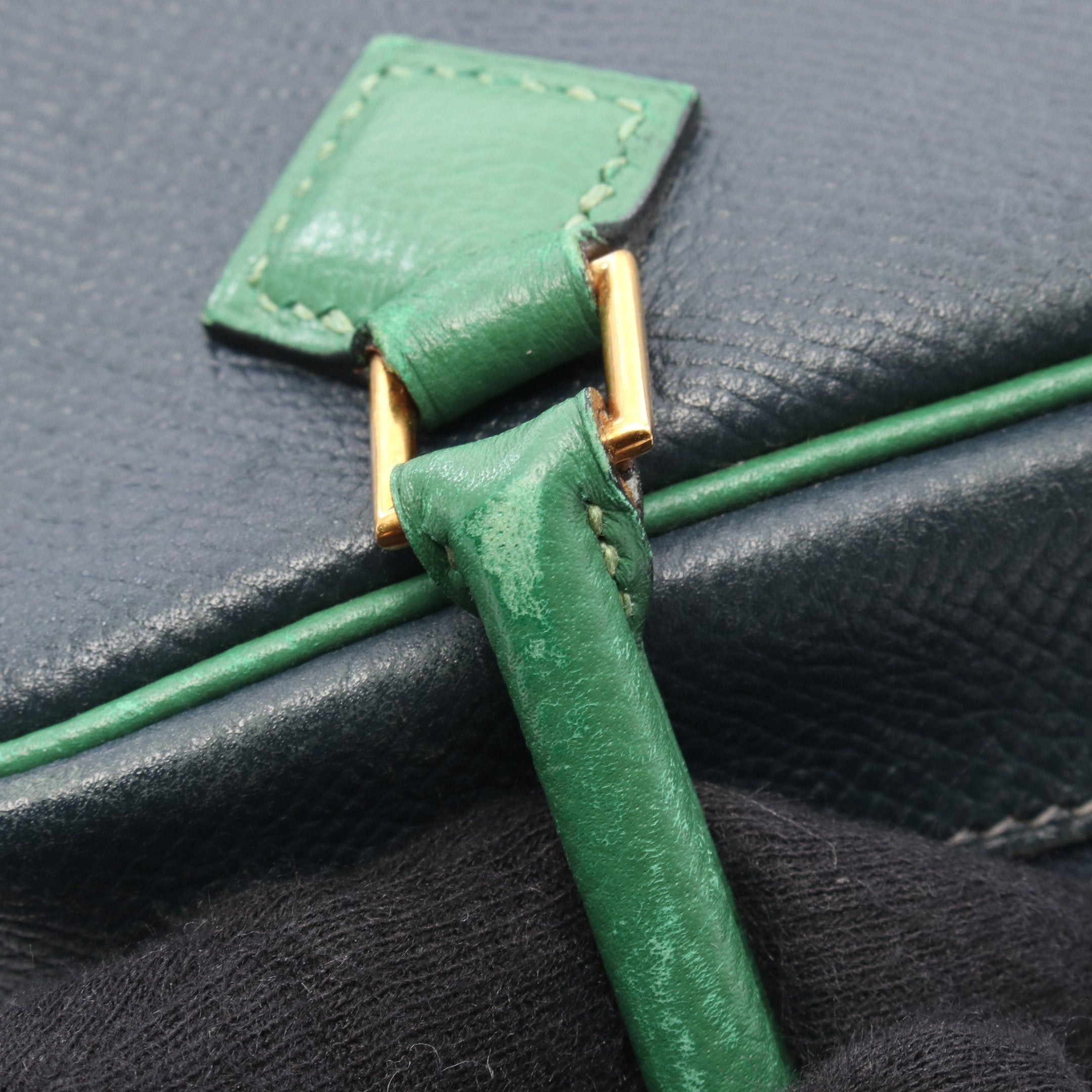 Hermes Hermes Mini Plume 20 Handbag Veau Epsom Navy Green Gold Hardware □G Stamp Size ONE SIZE - 11 Thumbnail
