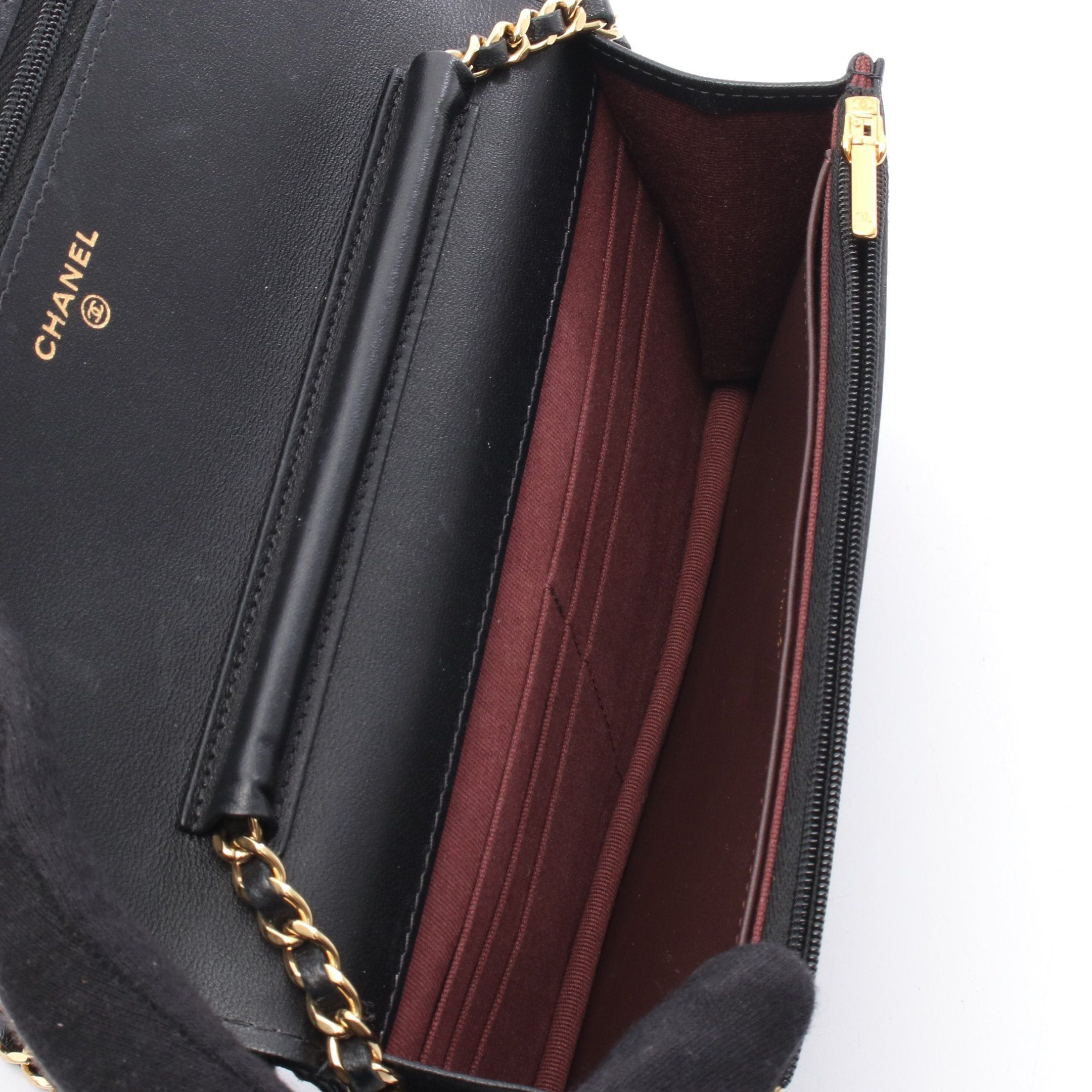 Chanel Chanel Matelasse Chain Wallet Lambskin Black Gold Hardware Size ONE SIZE - 3 Thumbnail