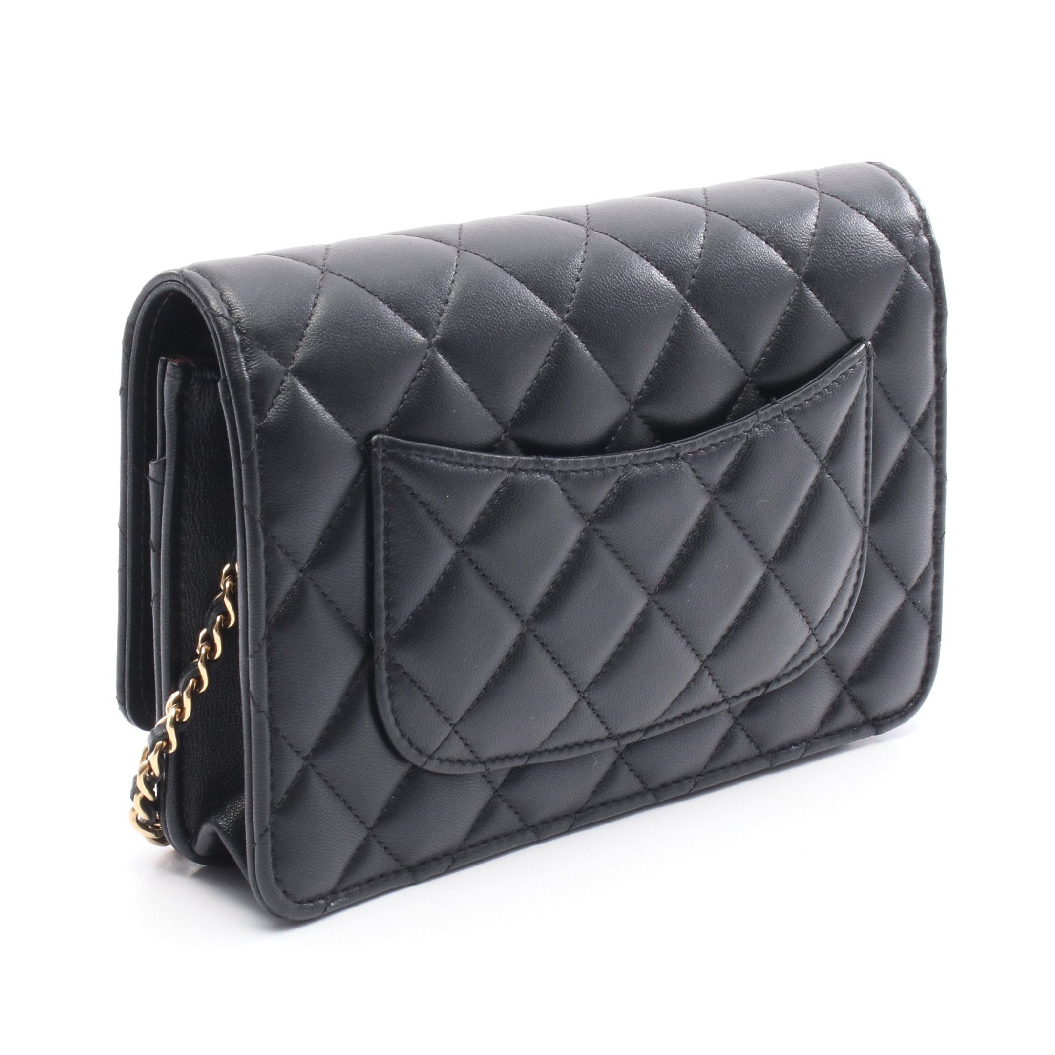 Chanel Chanel Matelasse Chain Wallet Lambskin Black Gold Hardware Size ONE SIZE - 2 Thumbnail