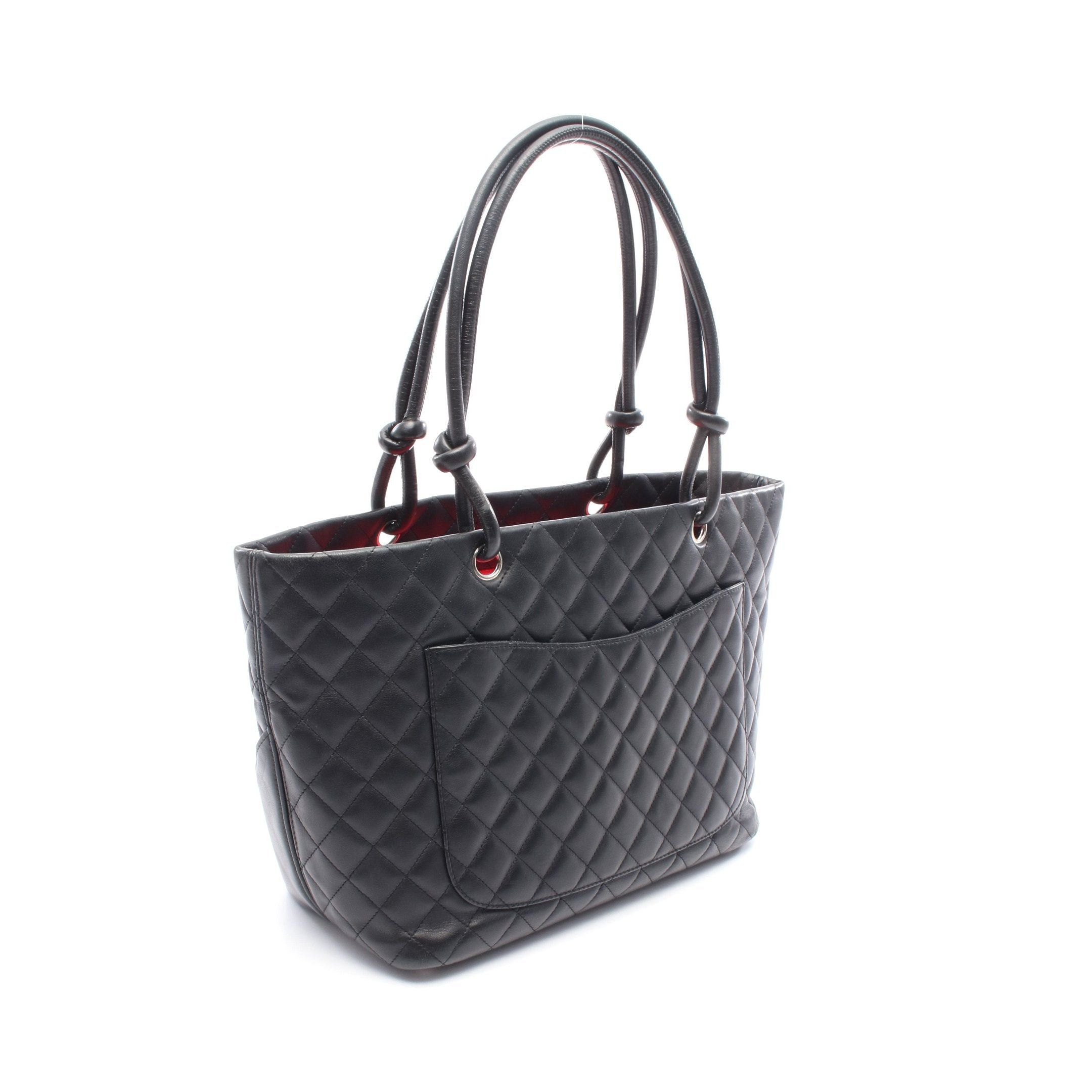 Chanel Chanel Cambon Line Large Shoulder Bag Tote Lambskin Black White Silver Hardware Size ONE SIZE - 2 Thumbnail