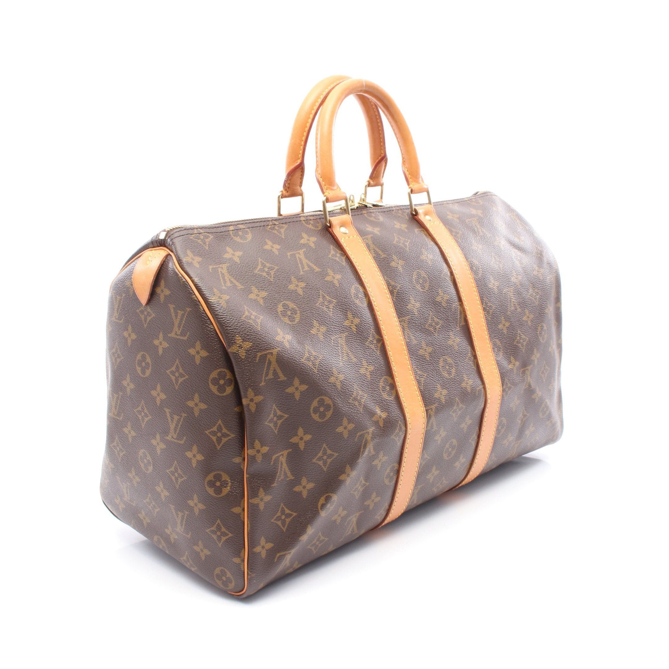 Louis Vuitton Louis Vuitton Keepall 45 Monogram Boston Bag Leather Brown Size ONE SIZE - 2 Thumbnail
