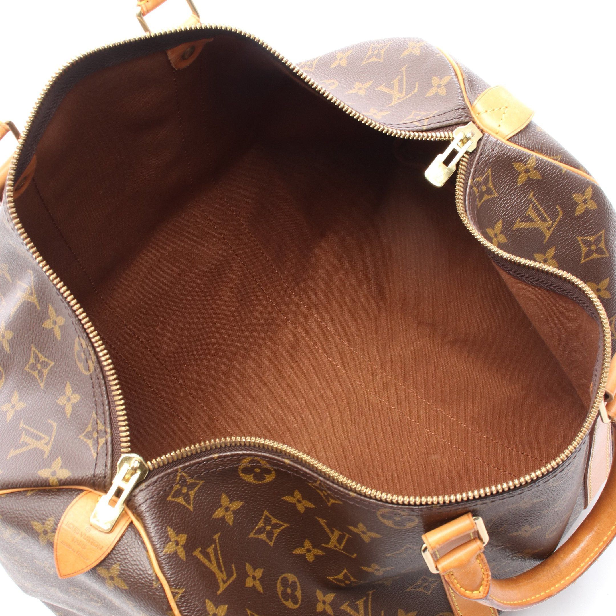 Louis Vuitton Louis Vuitton Keepall 45 Monogram Boston Bag Leather Brown Size ONE SIZE - 3 Thumbnail