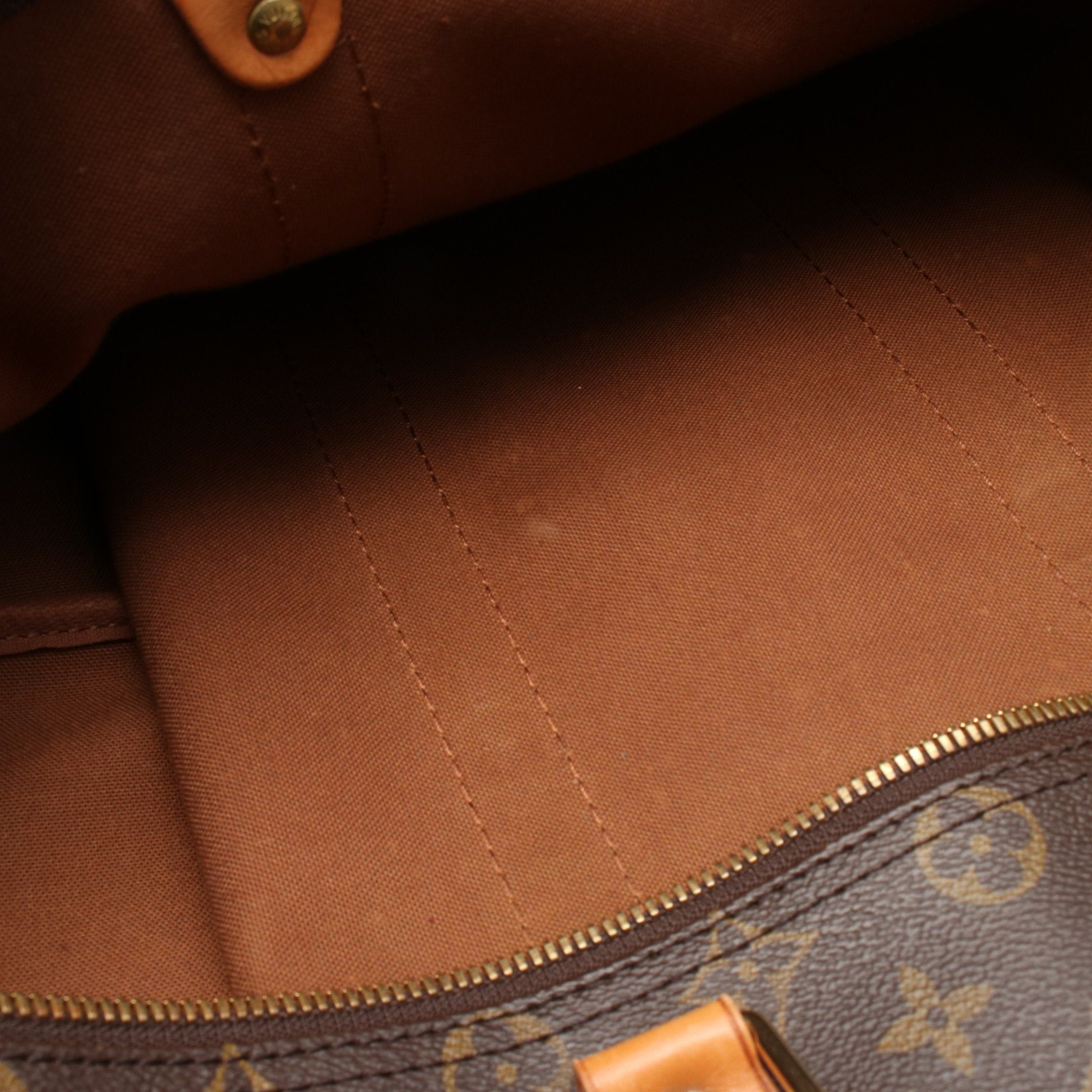 Louis Vuitton Louis Vuitton Keepall 45 Monogram Boston Bag Leather Brown Size ONE SIZE - 6 Thumbnail