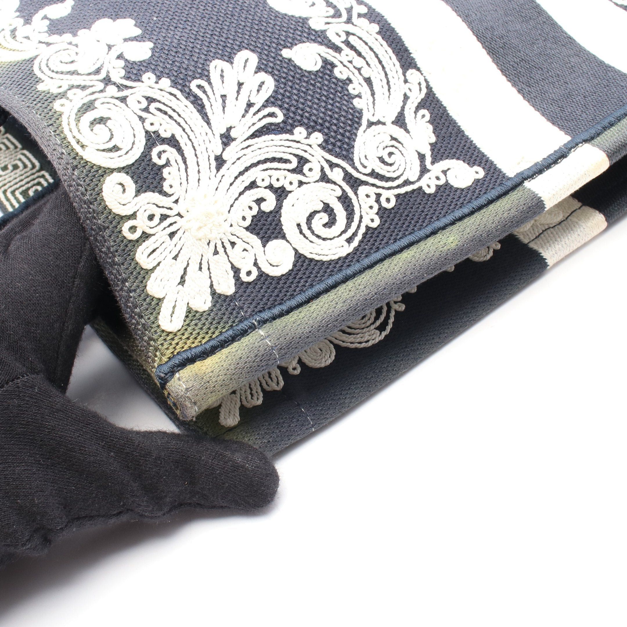 Dior Dior Book Tote Large Handbag Bag Canvas Navy White Size ONE SIZE - 6 Thumbnail