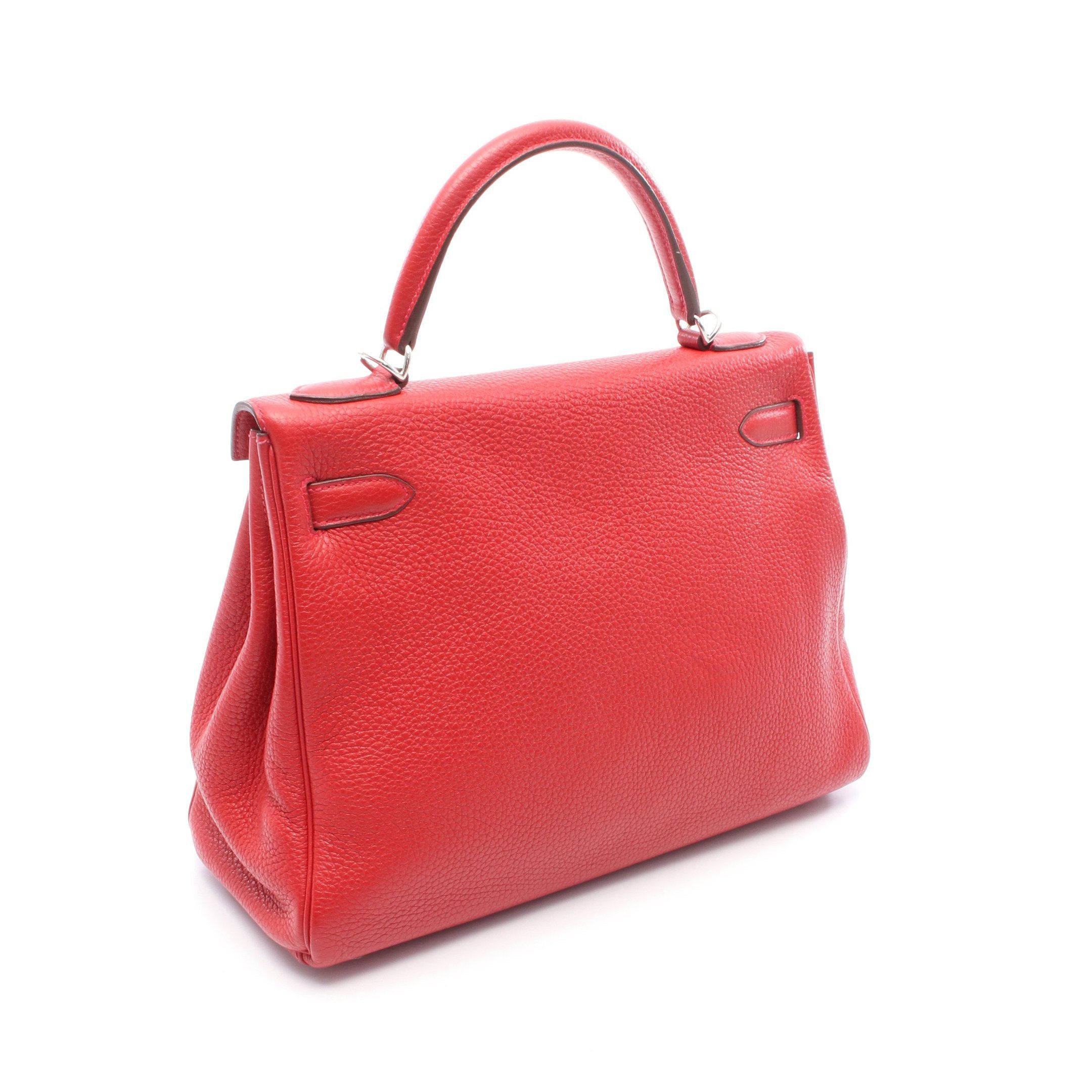 Hermes Hermes Kelly32 Vermilion Handbag Clemence Leather Red Silver Hardware Inner Stitch T Stamp Size ONE SIZE - 2 Thumbnail