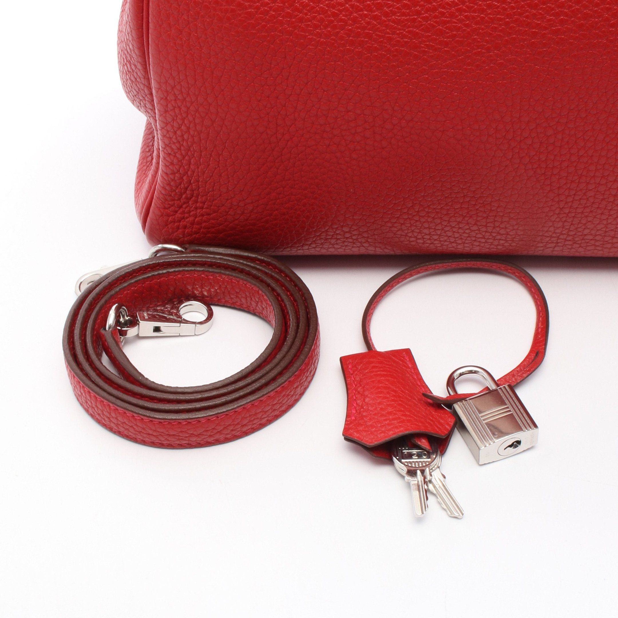 Hermes Hermes Kelly32 Vermilion Handbag Clemence Leather Red Silver Hardware Inner Stitch T Stamp Size ONE SIZE - 6 Thumbnail