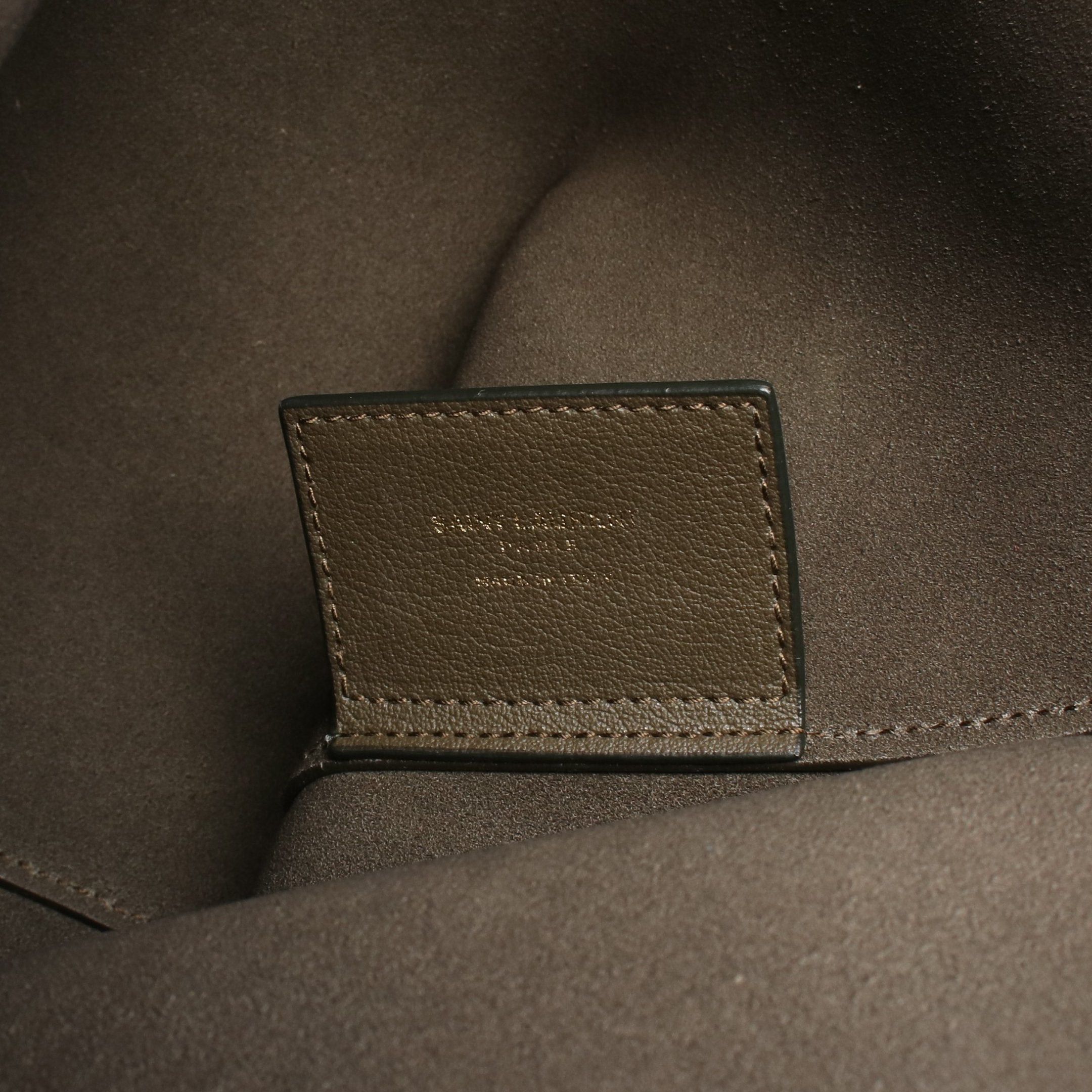Yves Saint Laurent Yves Saint Laurent Toy Shopping Handbag Tote Bag Leather Khaki Green Size ONE SIZE - 4 Thumbnail