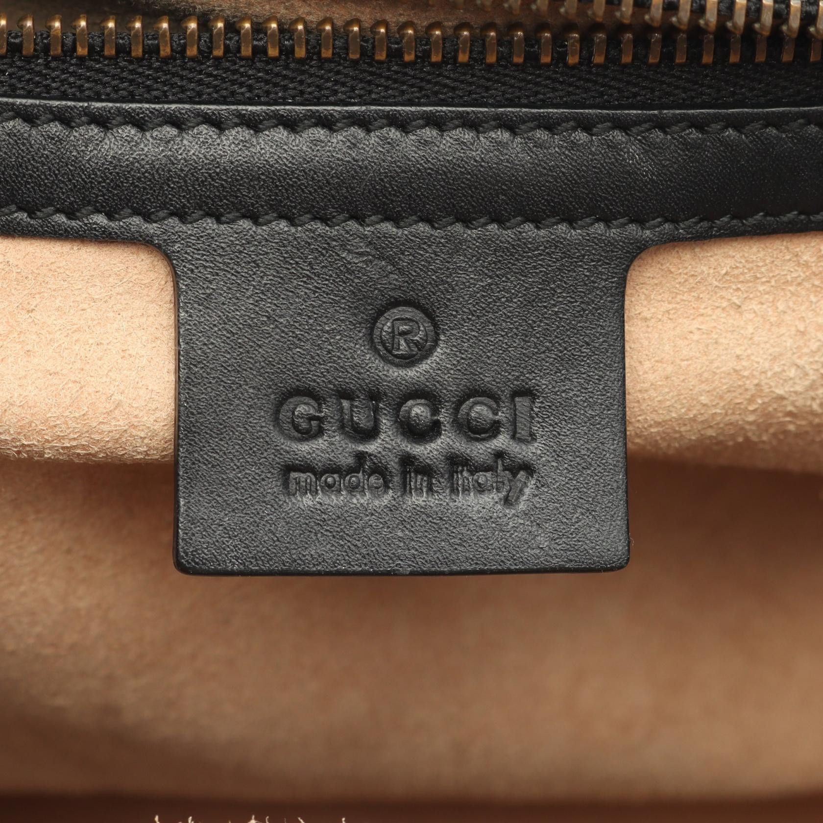 Gucci Gucci Ojiride Gg Supreme Handbag Leather Beige Black Gold Size ONE SIZE - 4 Thumbnail