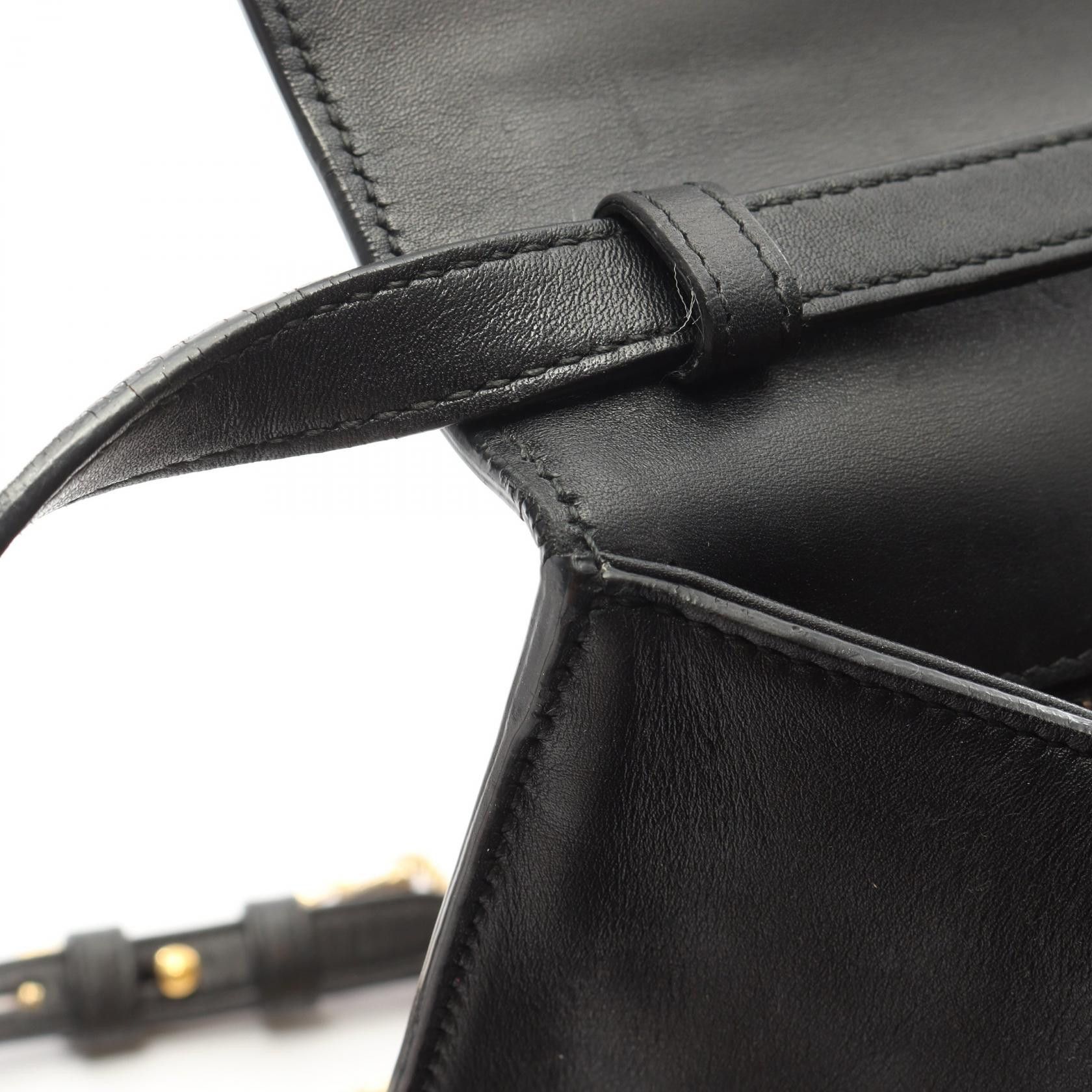 Gucci Gucci Ojiride Gg Supreme Handbag Leather Beige Black Gold Size ONE SIZE - 8 Thumbnail