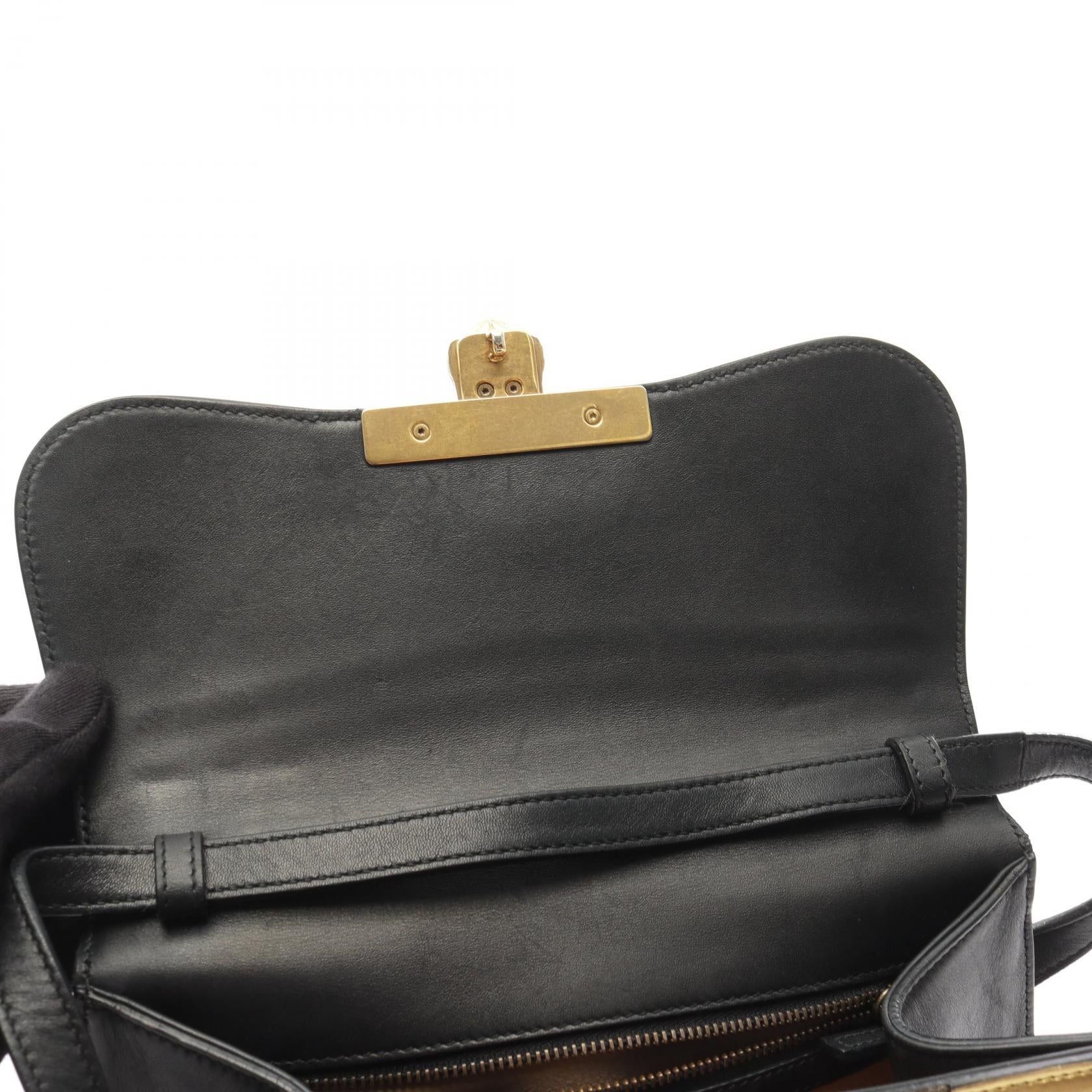 Gucci Gucci Ojiride Gg Supreme Handbag Leather Beige Black Gold Size ONE SIZE - 5 Thumbnail