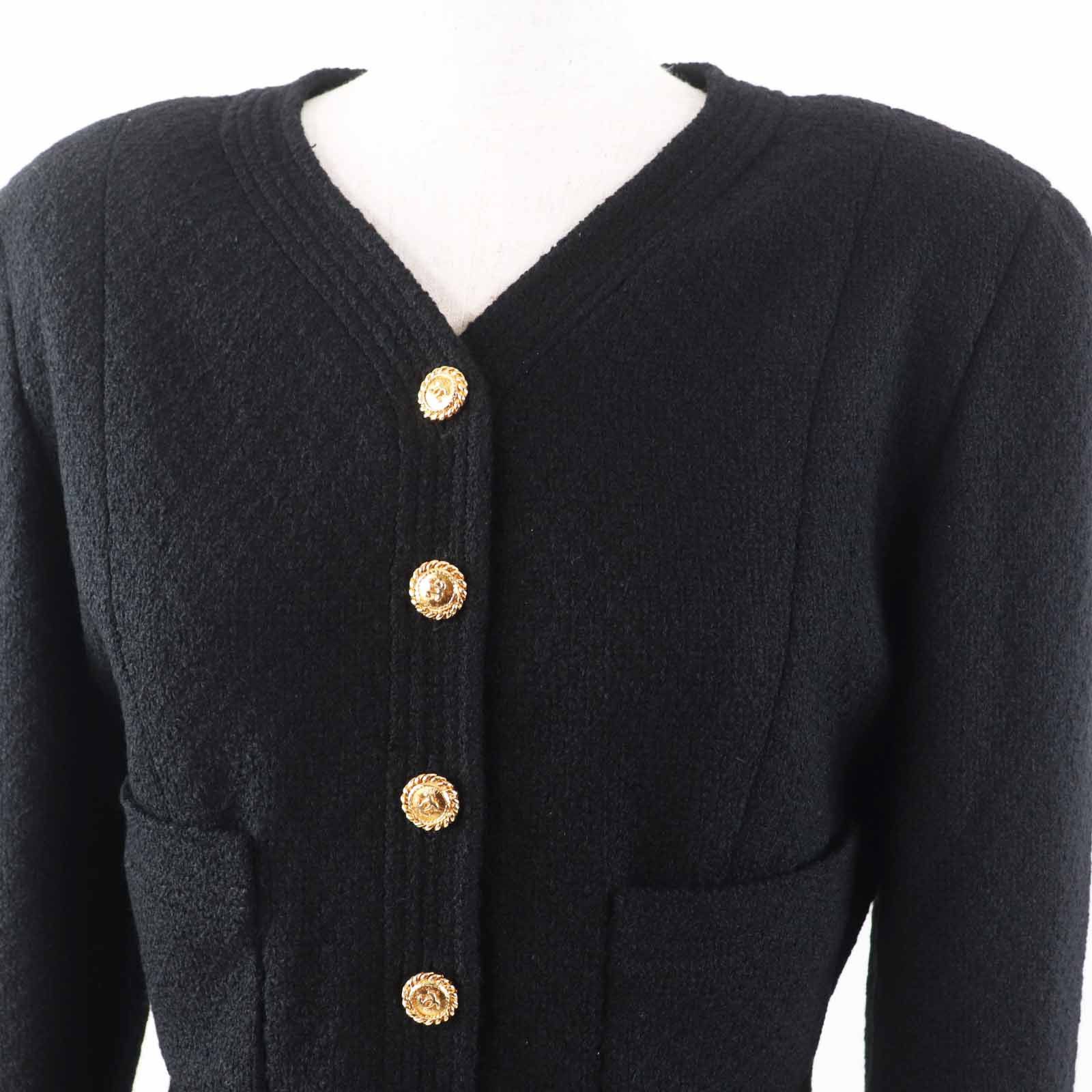 Chanel Chanel Chanel COCO Mark Wool Jacket Cotton Outerwear Size ONE SIZE - 2 Thumbnail