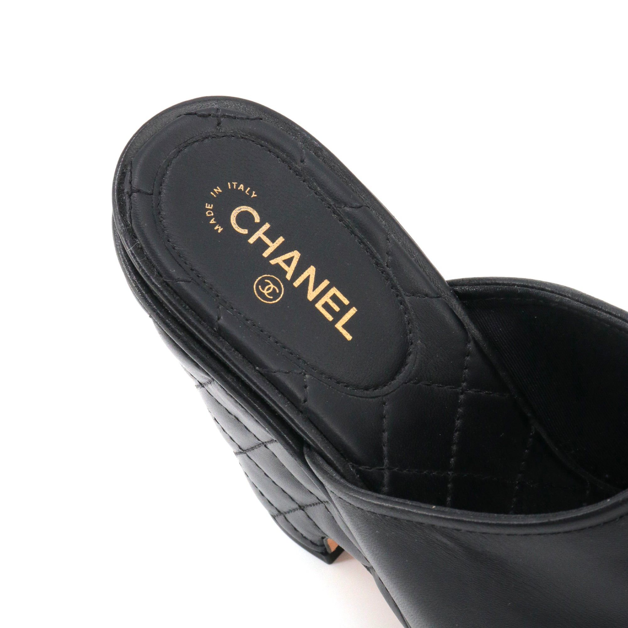 Chanel CHANEL - Chanel 19 sandals in black quilted leather (size 39.5) Size US 8.5 / IT 38.5 - 5 Thumbnail