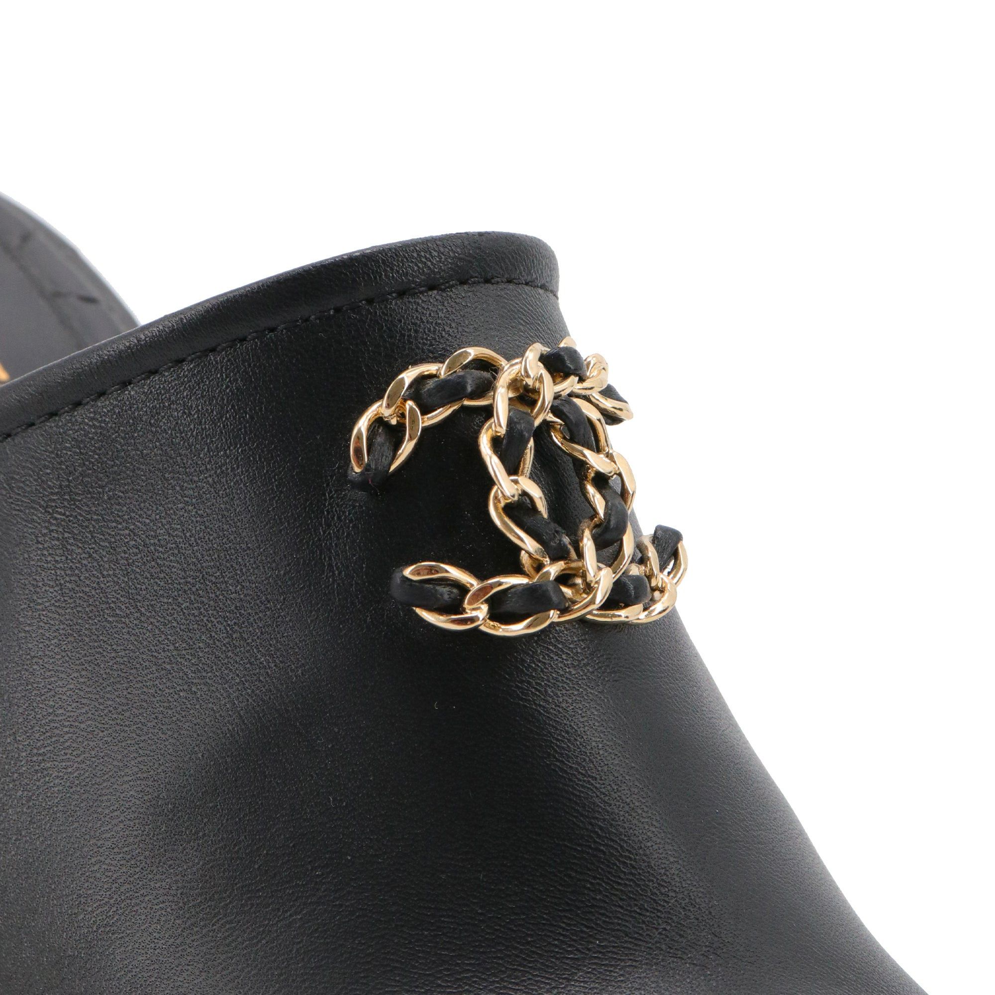 Chanel CHANEL - Chanel 19 sandals in black quilted leather (size 39.5) Size US 8.5 / IT 38.5 - 4 Thumbnail