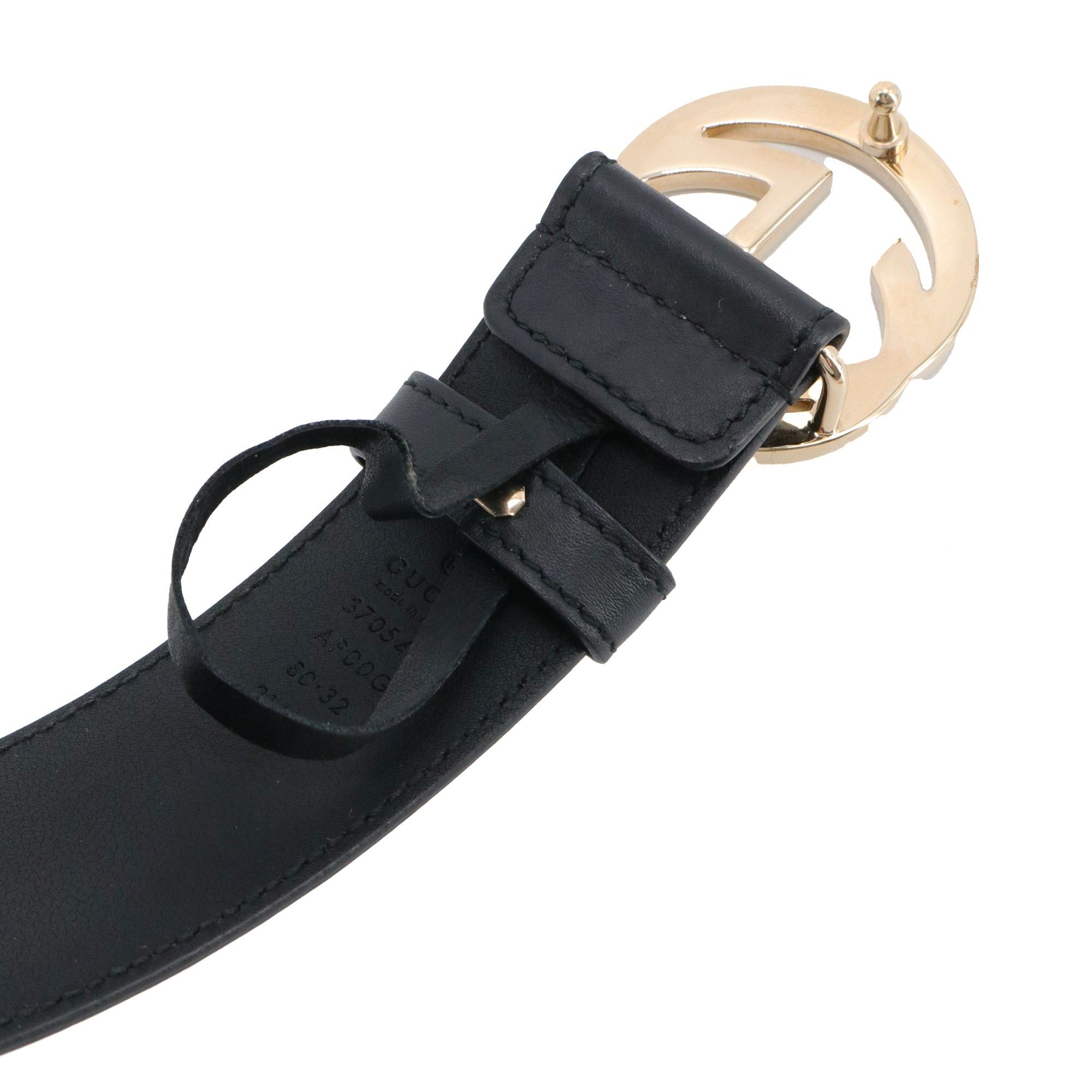 Gucci GUCCI - Gucci GG Buckle Belt in Black Leather (T80) Size ONE SIZE - 5 Thumbnail