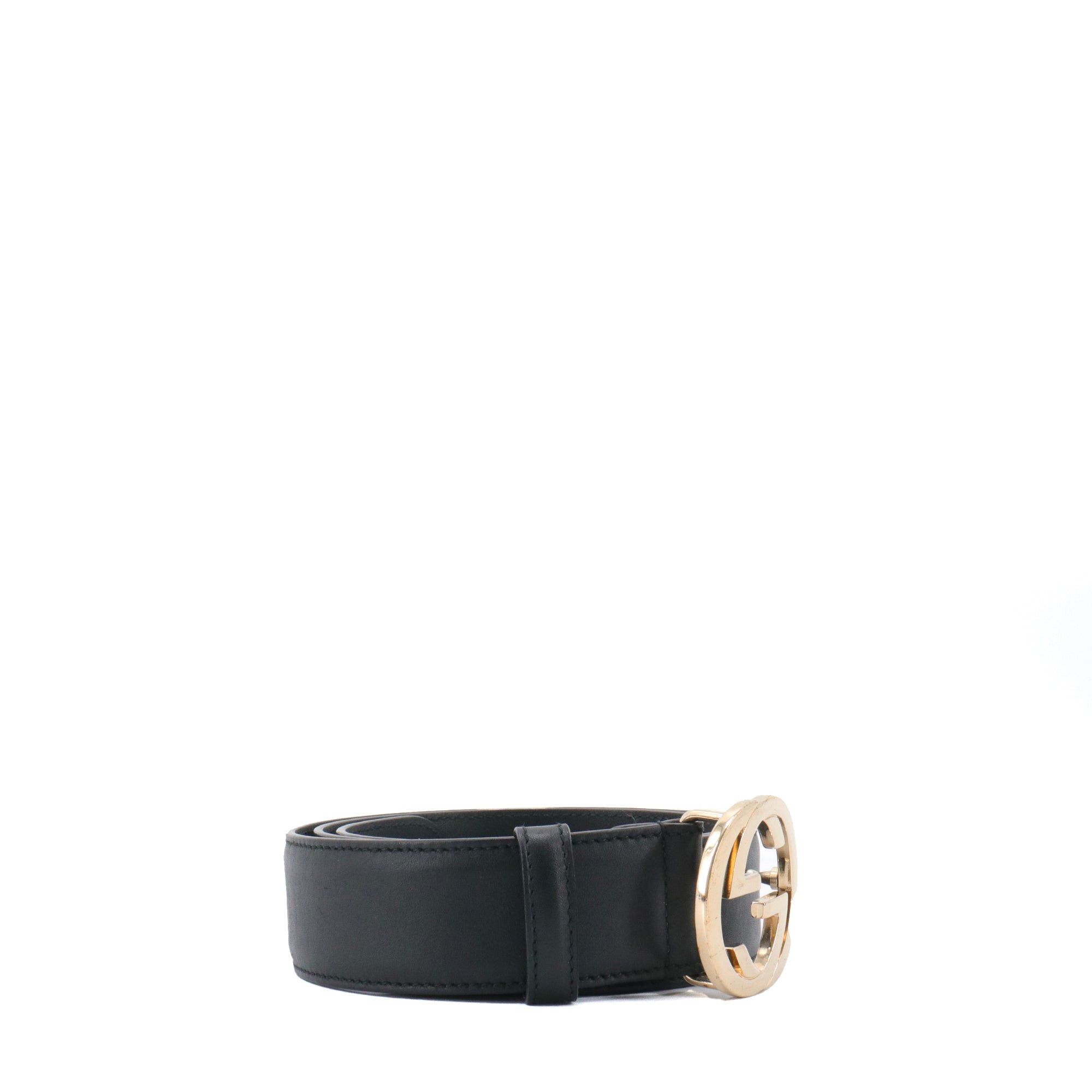 Gucci GUCCI - Gucci GG Buckle Belt in Black Leather (T80) Size ONE SIZE - 2 Thumbnail