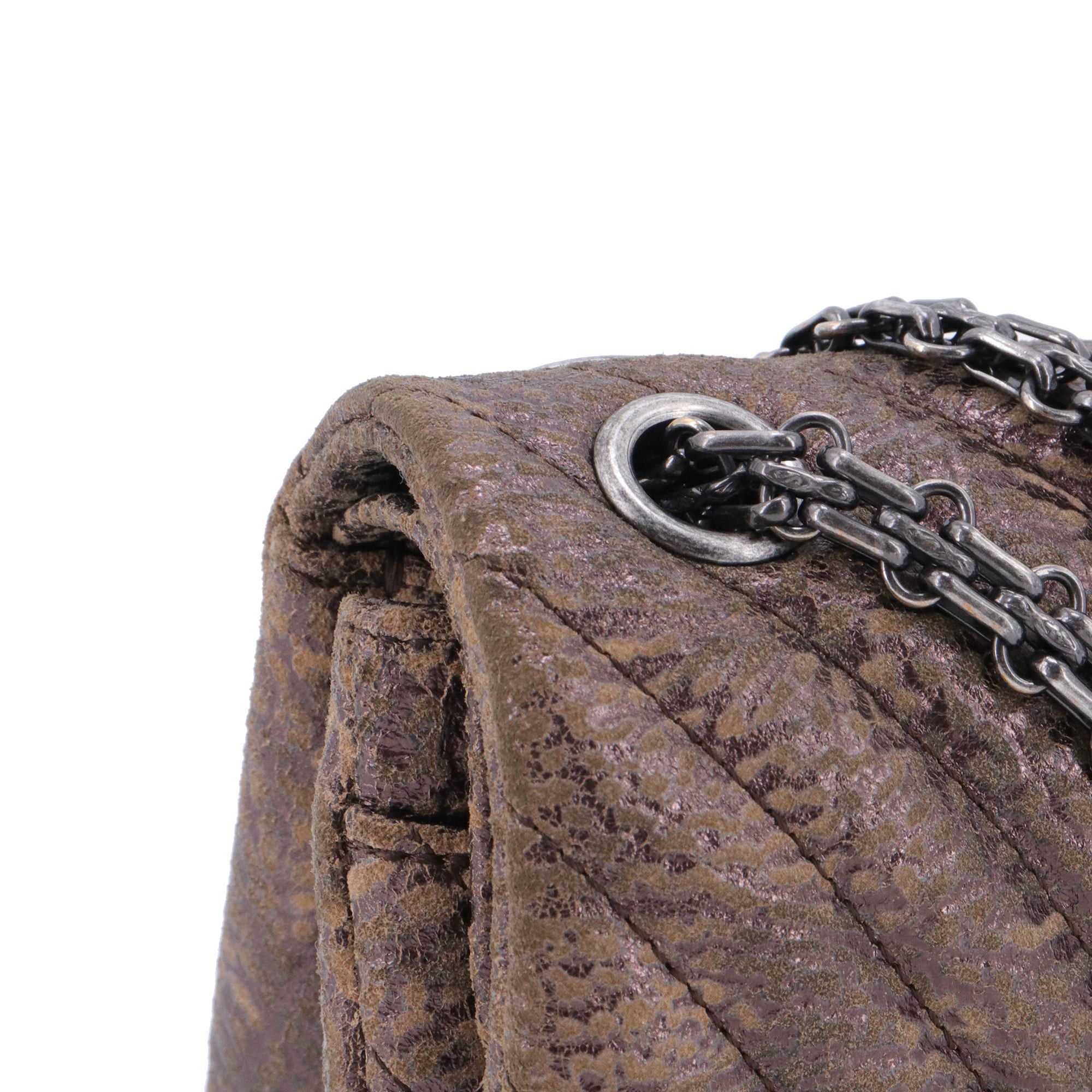Chanel CHANEL - Chanel 2.55 shoulder bag in brown chevron and nubuck leather Size ONE SIZE - 6 Thumbnail