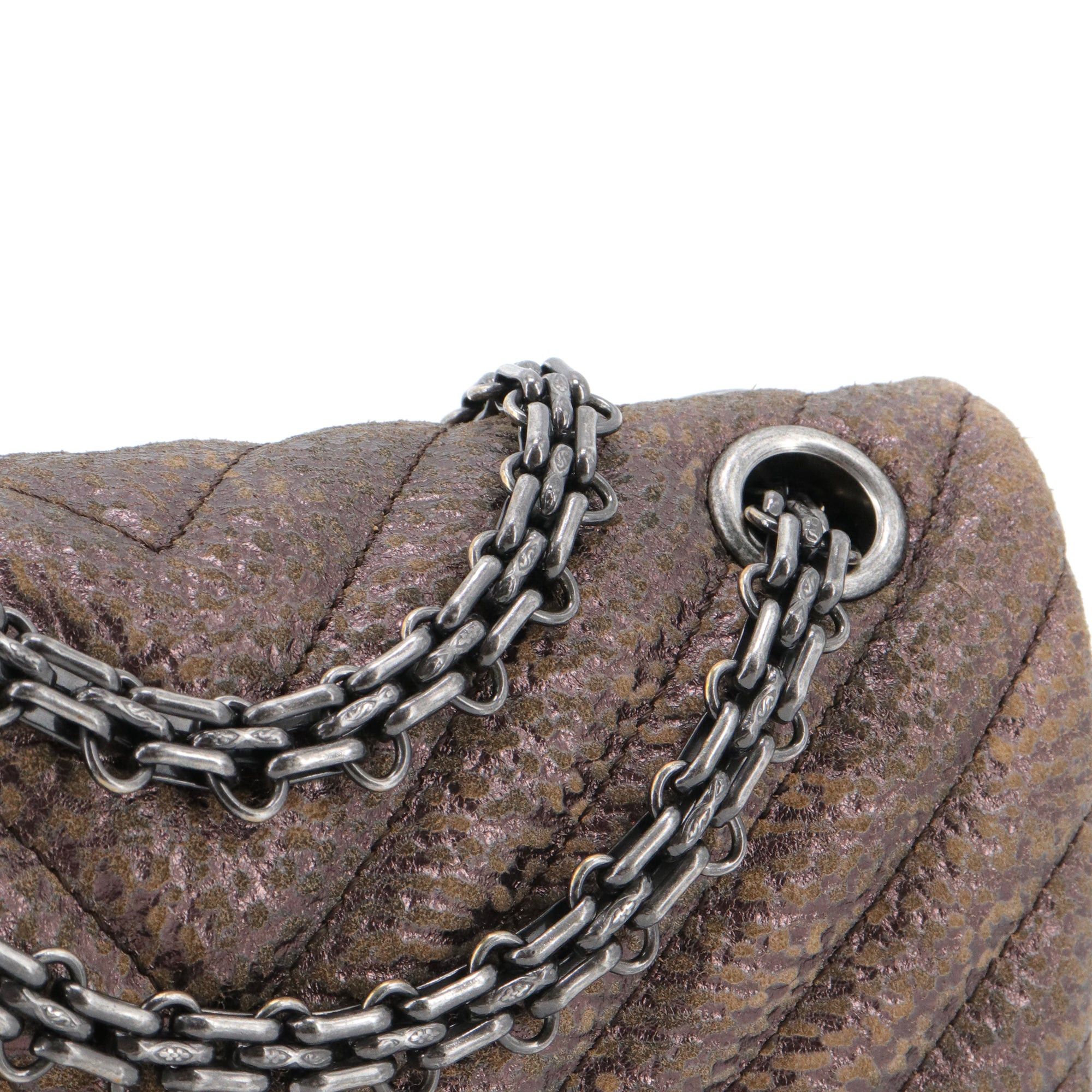 Chanel CHANEL - Chanel 2.55 shoulder bag in brown chevron and nubuck leather Size ONE SIZE - 7 Thumbnail